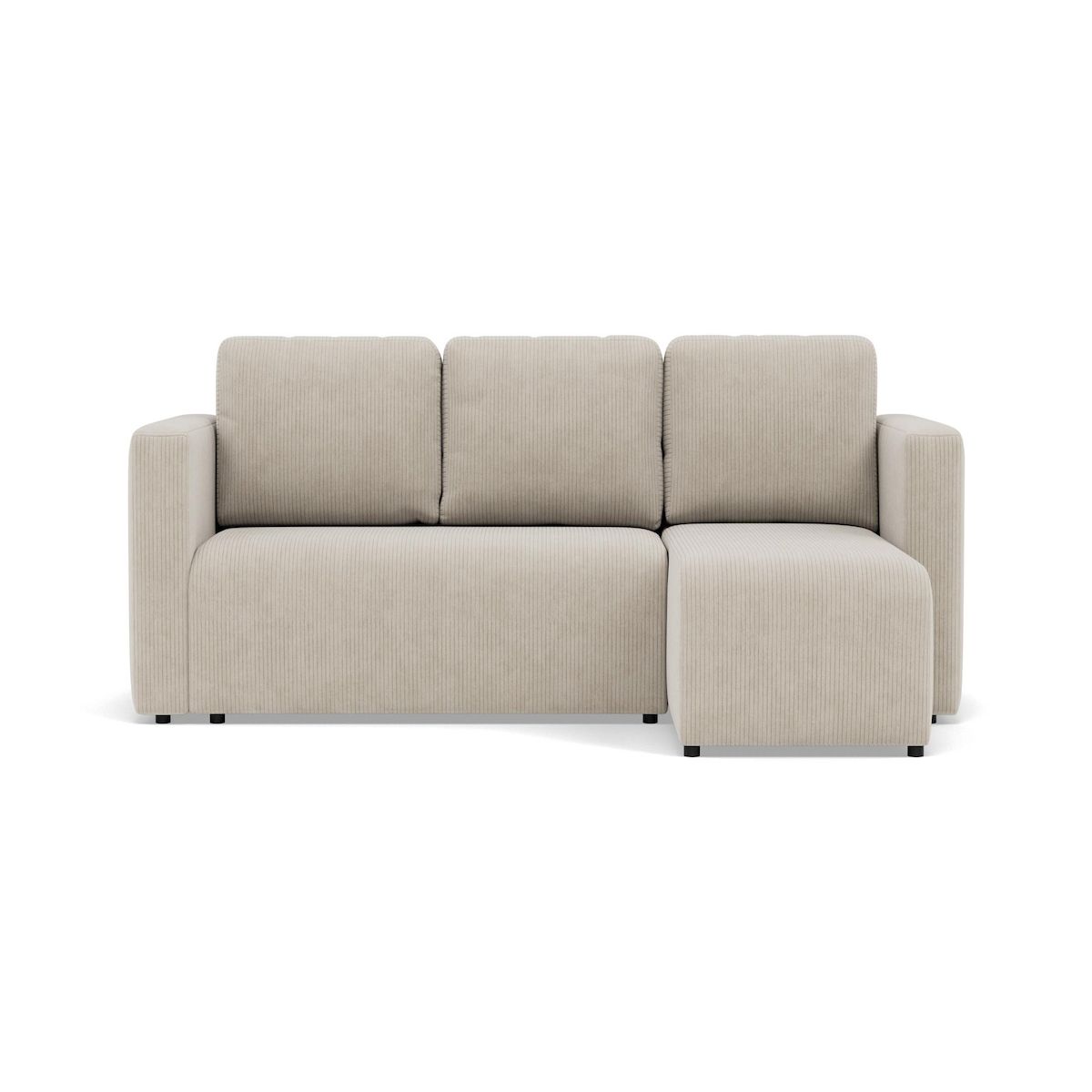 BEST MOBILIER Canopy - canapé d'angle réversible 4 places convertible avec coffre en velours côtelé