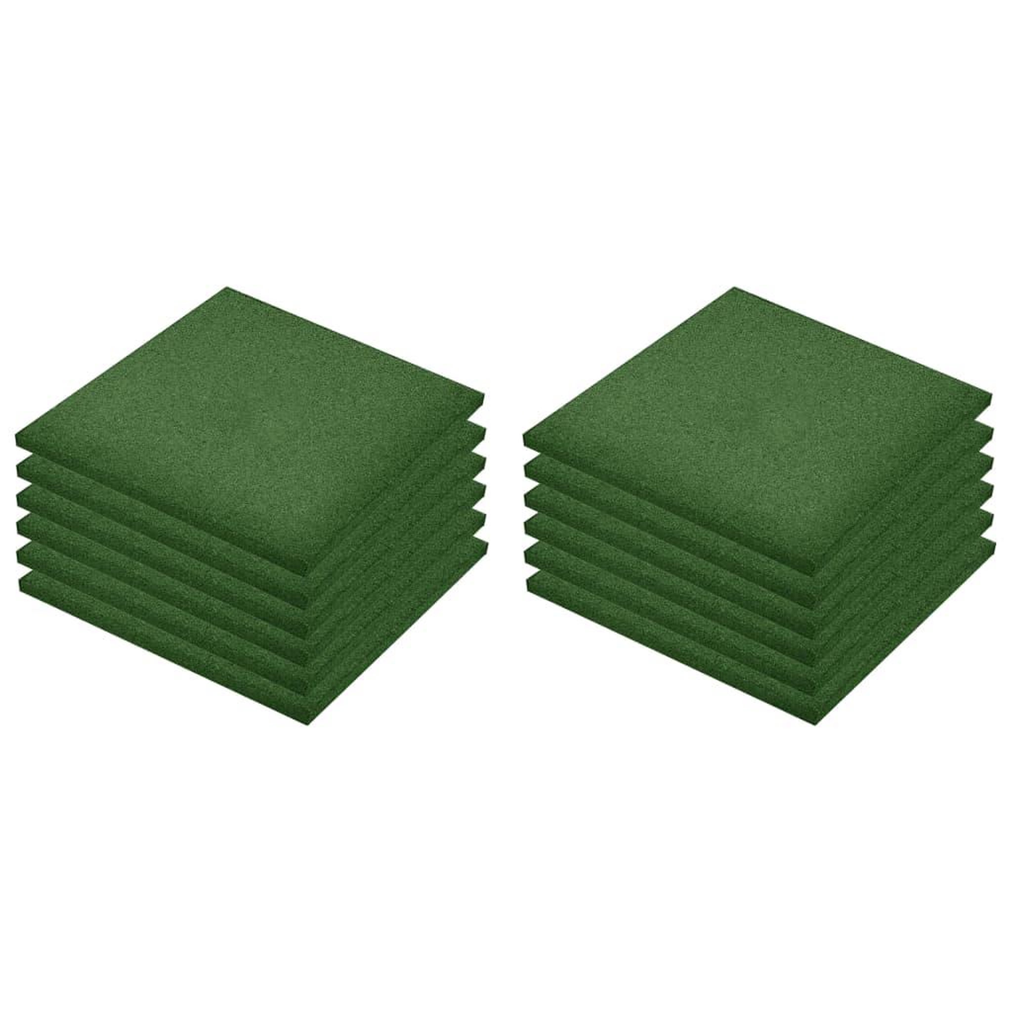 Voir la diapositive 2 : VIDAXL Carreaux de protection antichoc 12pcs Caoutchouc 50x50x3cm Vert
