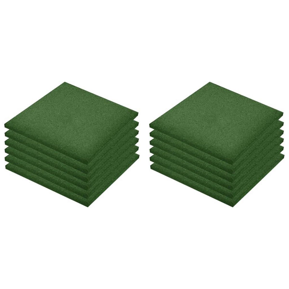 VIDAXL Carreaux de protection antichoc 12pcs Caoutchouc 50x50x3cm Vert