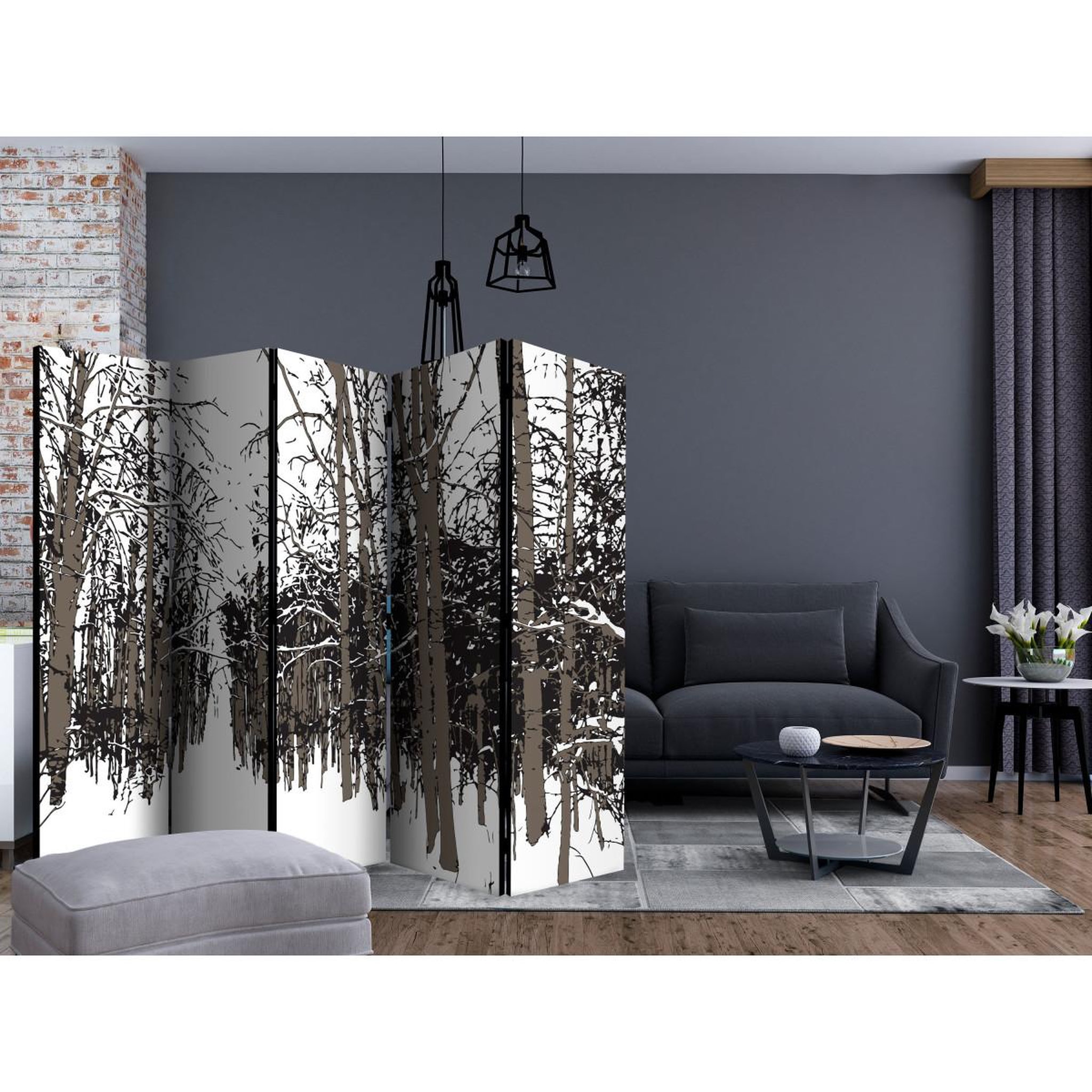 Voir la diapositive 2 : Paris Prix Paravent 5 volets  trees autumn  172x225cm