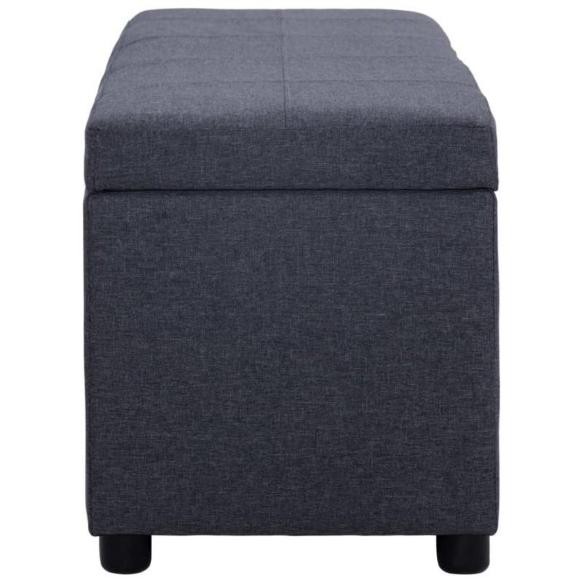 VIDAXL Banc avec compartiment de rangement 116 cm Gris foncé Polyester