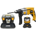 VITO Pro-Power Perceuse à percussion 1050W  + Coffret 50 pièces Forets et embouts  + Boite à outils 18  VITO