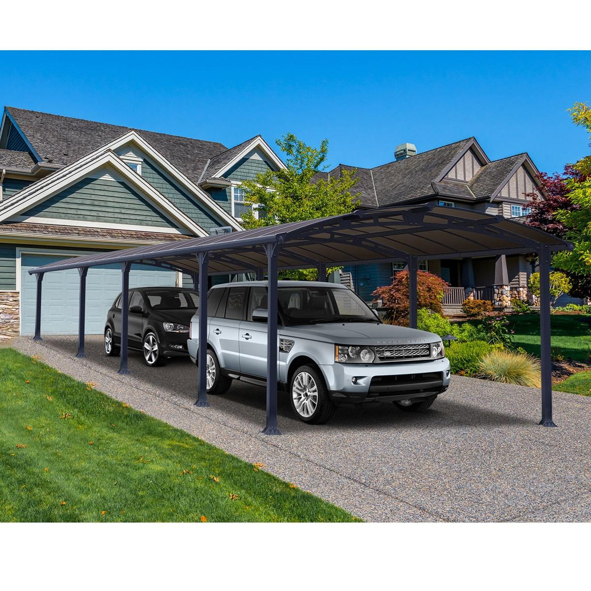 Canopia by PALRAM Carport en aluminium ARCADIA 10600 - 33,3 m² - gris
