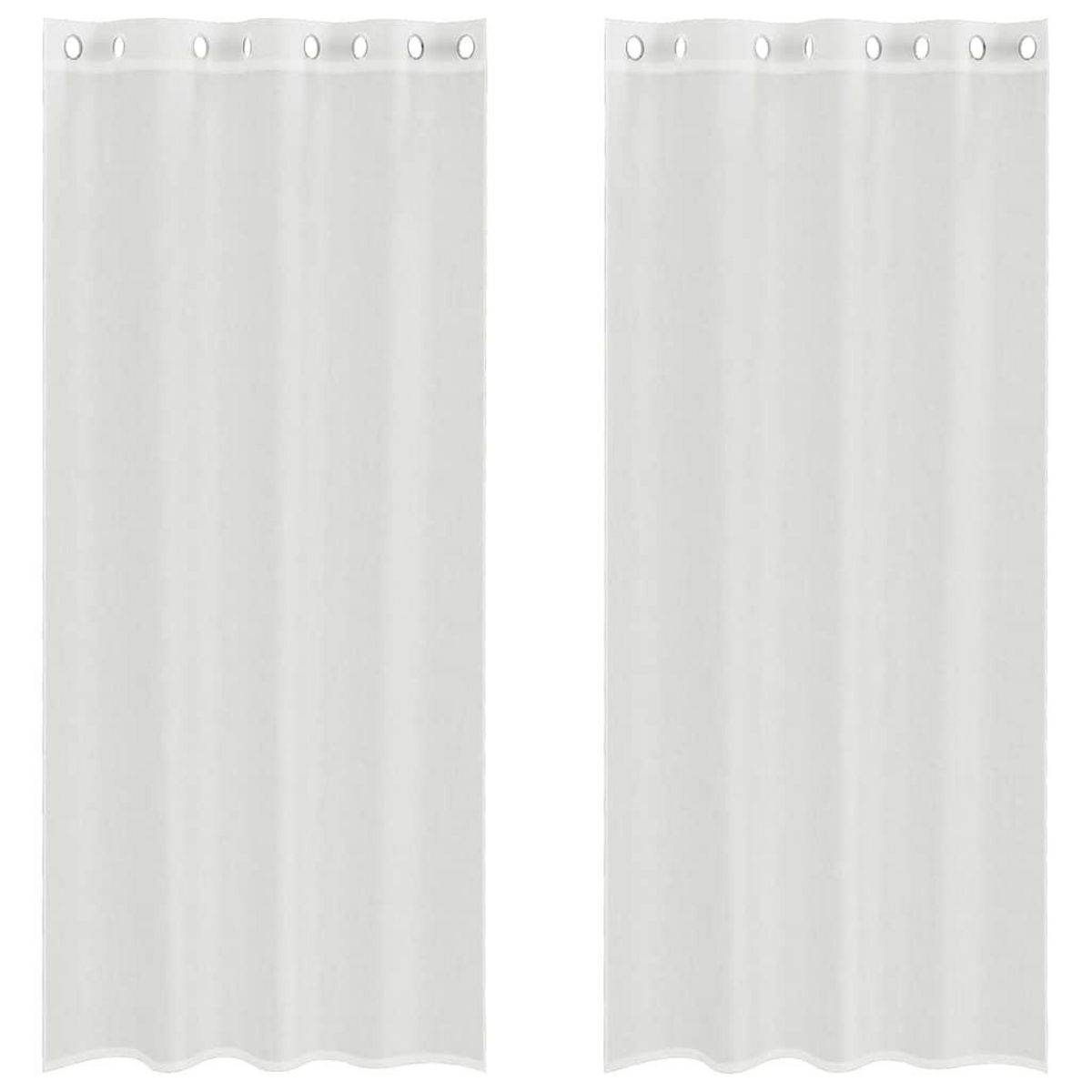 VIDAXL Rideaux en voile avec œillets 2 pcs blanc