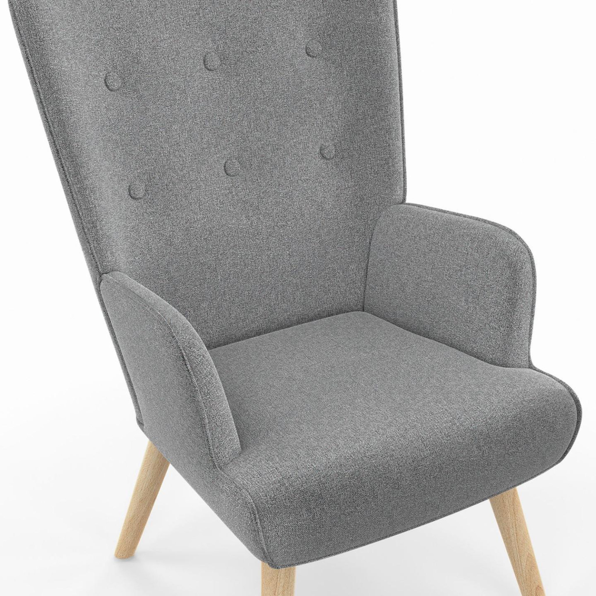 Voir la diapositive 6 : ID MARKET Fauteuil scandinave ivar en tissu gris clair