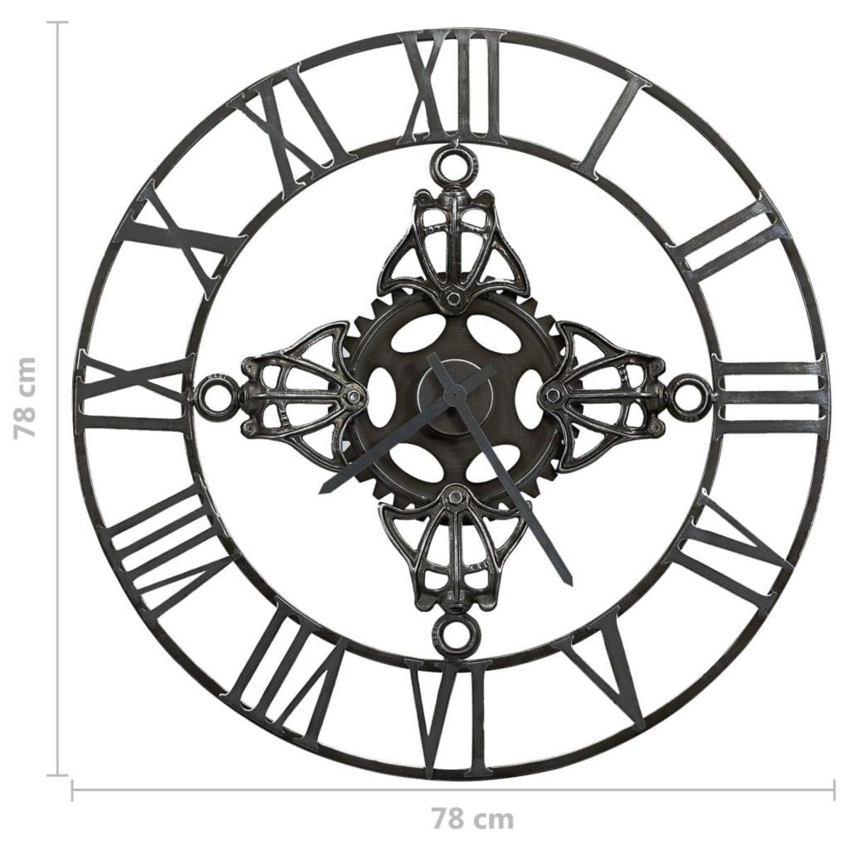 VIDAXL Horloge murale Argente 78 cm Metal