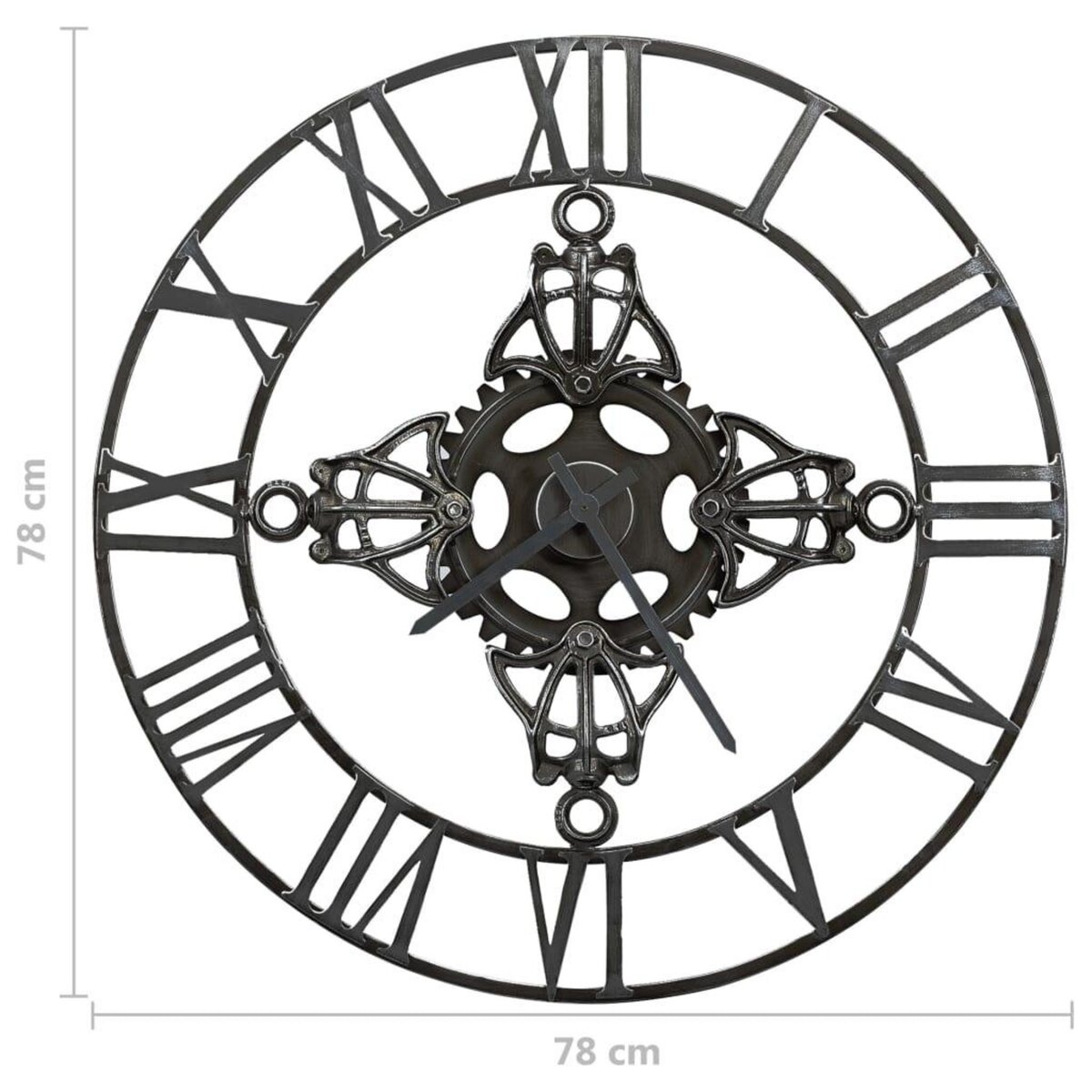 VIDAXL Horloge murale Argente 78 cm Metal