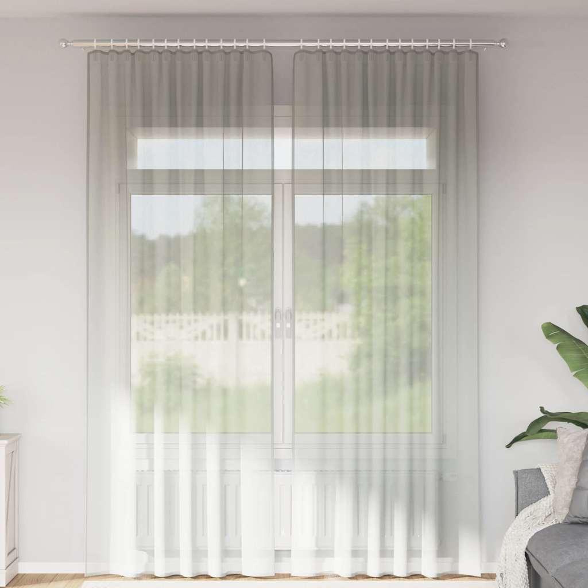 VIDAXL Rideaux en voile avec boucles 2 pcs gris clair 140x260 cm