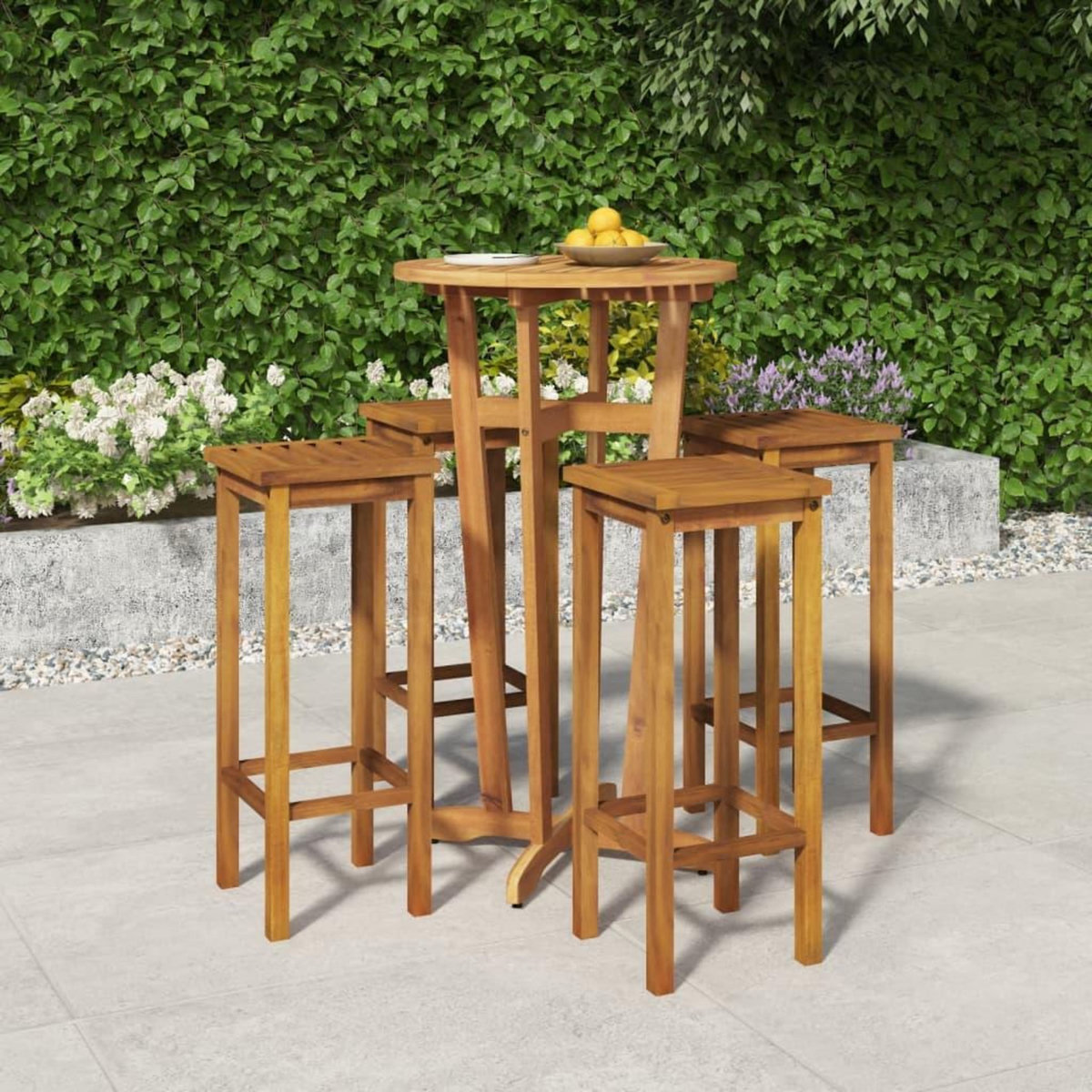 VIDAXL Ensemble de bar de jardin 5 pcs bois d'acacia solide