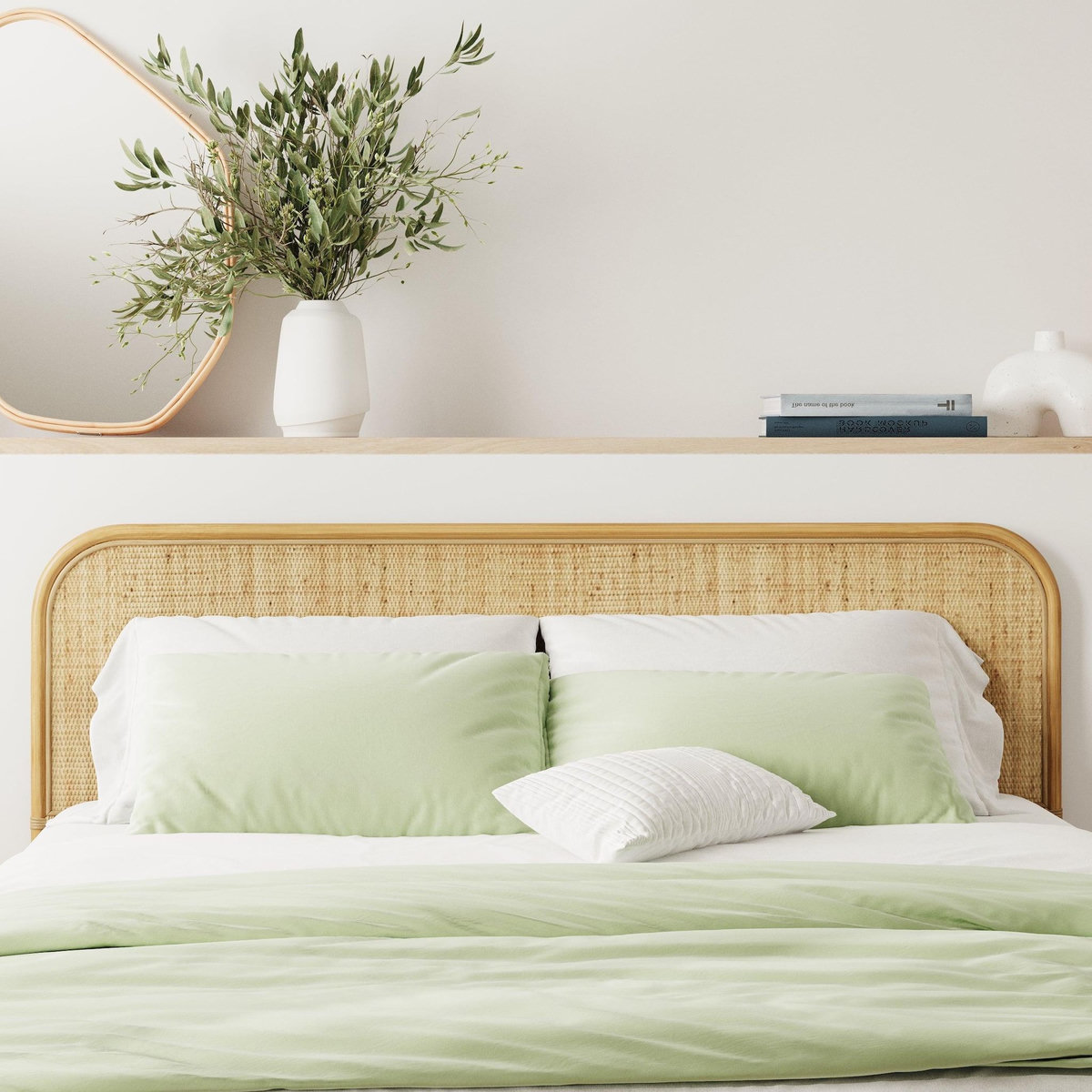 Rendez vous déco Tête de lit 180 cm en rotin naturel-Grace
