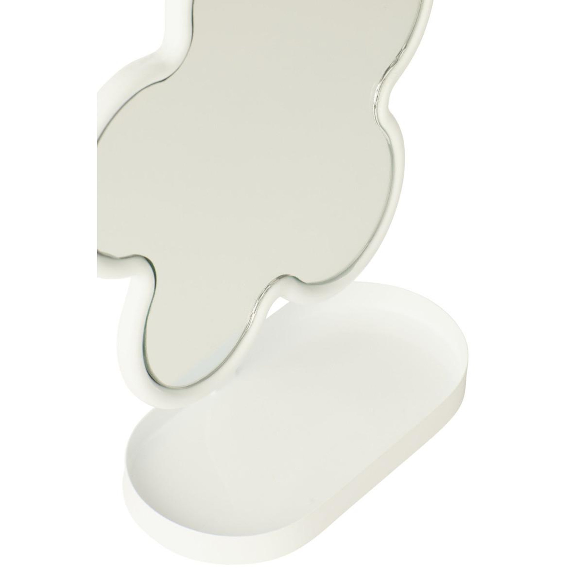 Voir la diapositive 2 : J-LINE Miroir enfant fleur  blossom  27cm blanc