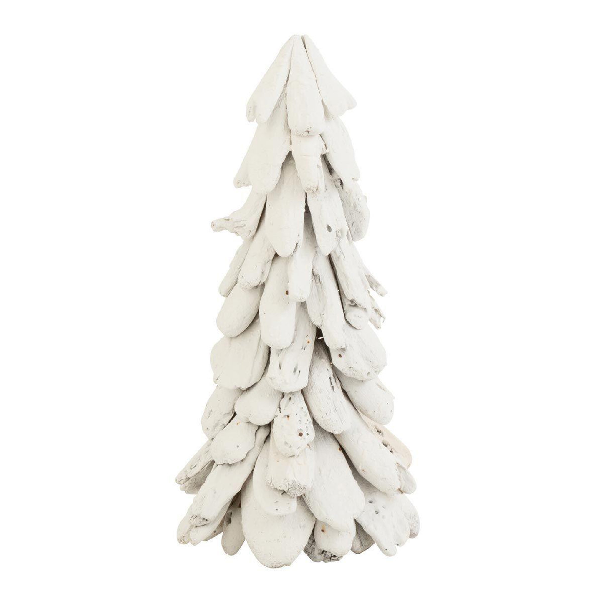 J-LINE Sapin de noël à poser  bois flotté  50cm blanc
