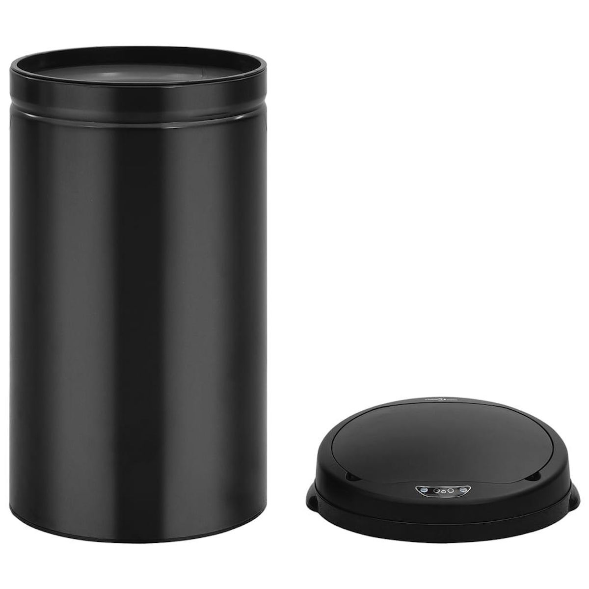 VIDAXL Poubelle a capteur automatique 50 L Acier au carbone Noir
