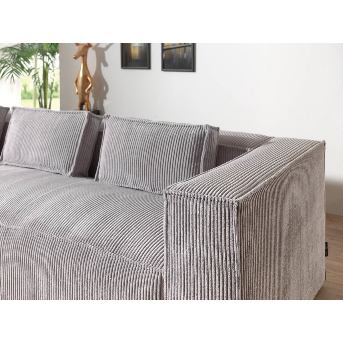 LISA DESIGN Stella - canapé d'angle - en velours côtelé - 4 places -style contemporain - gauche