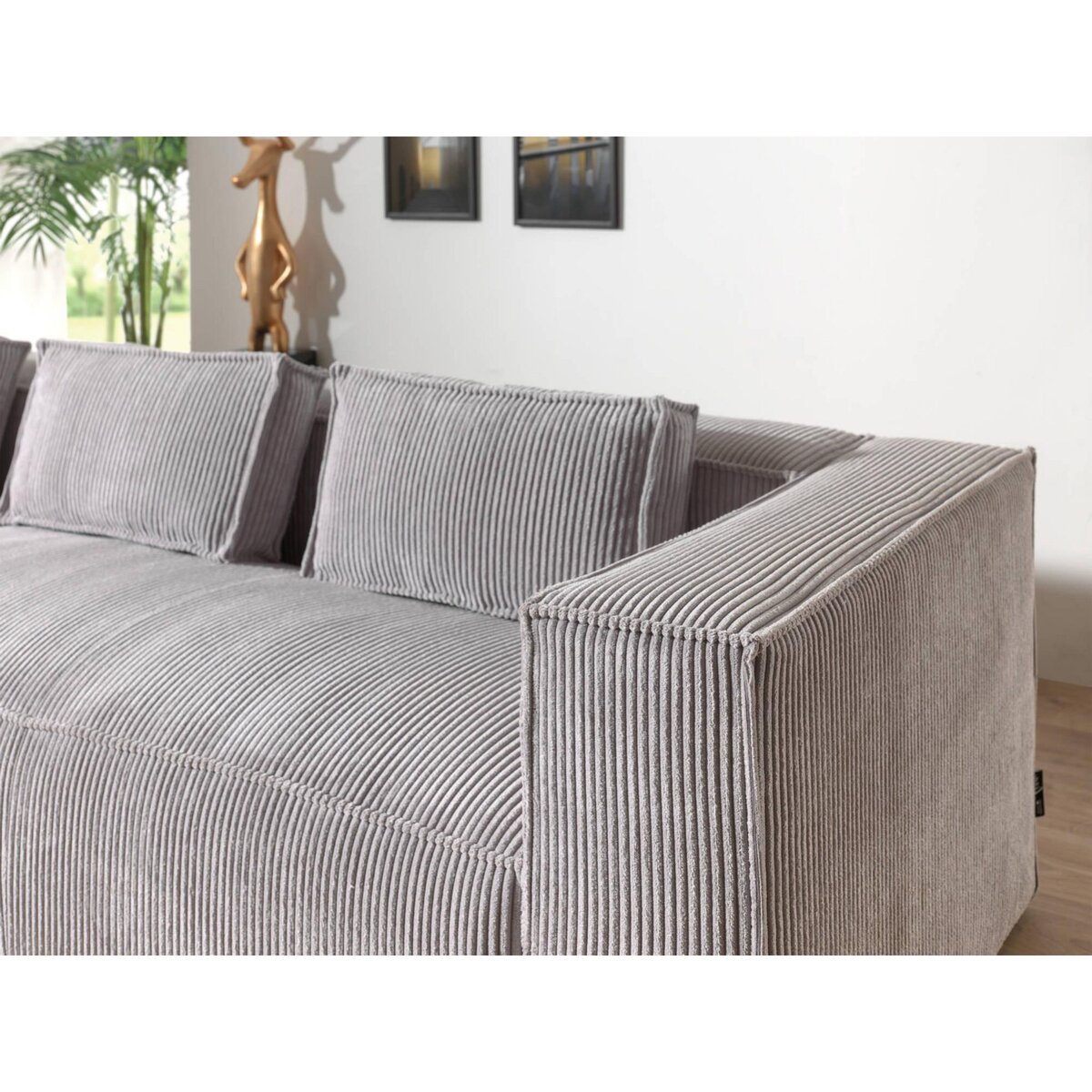 LISA DESIGN Stella - canapé d'angle - en velours côtelé - 4 places -style contemporain - gauche