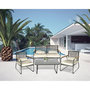 Voir la diapositive 2 : SUNNYDAYS Salon de jardin Capri en résine et métal - 4 places