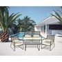 Voir la diapositive 2 : SUNNYDAYS Salon de jardin Capri en résine et métal - 4 places