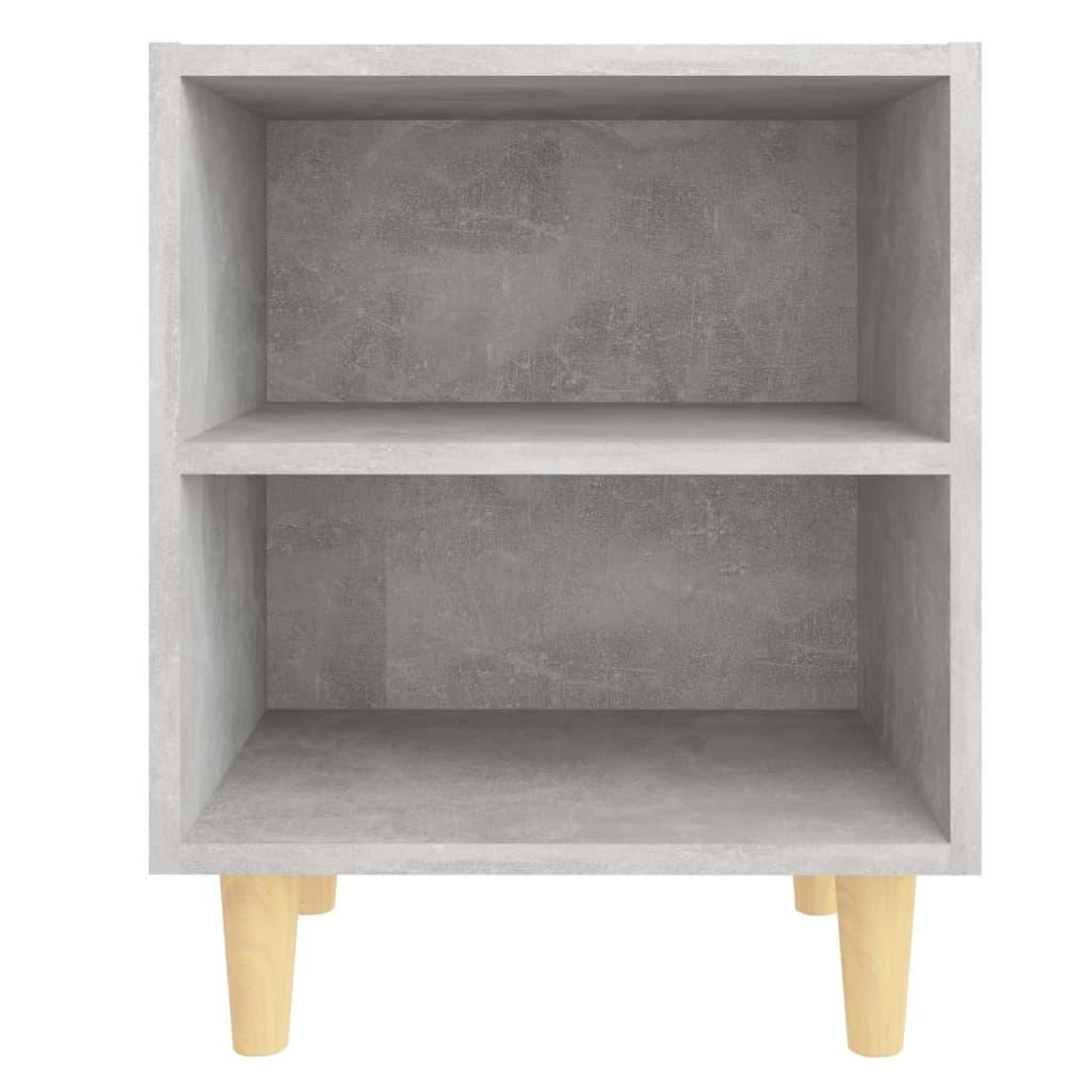 Voir la diapositive 4 : VIDAXL Table de chevet avec pieds en bois Gris beton 40x30x50 cm