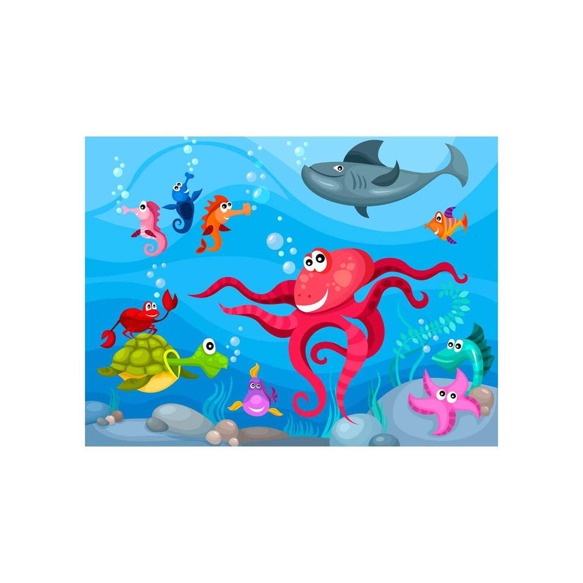 Voir la diapositive 2 : Paris Prix Papier Peint  Poulpe & Requin