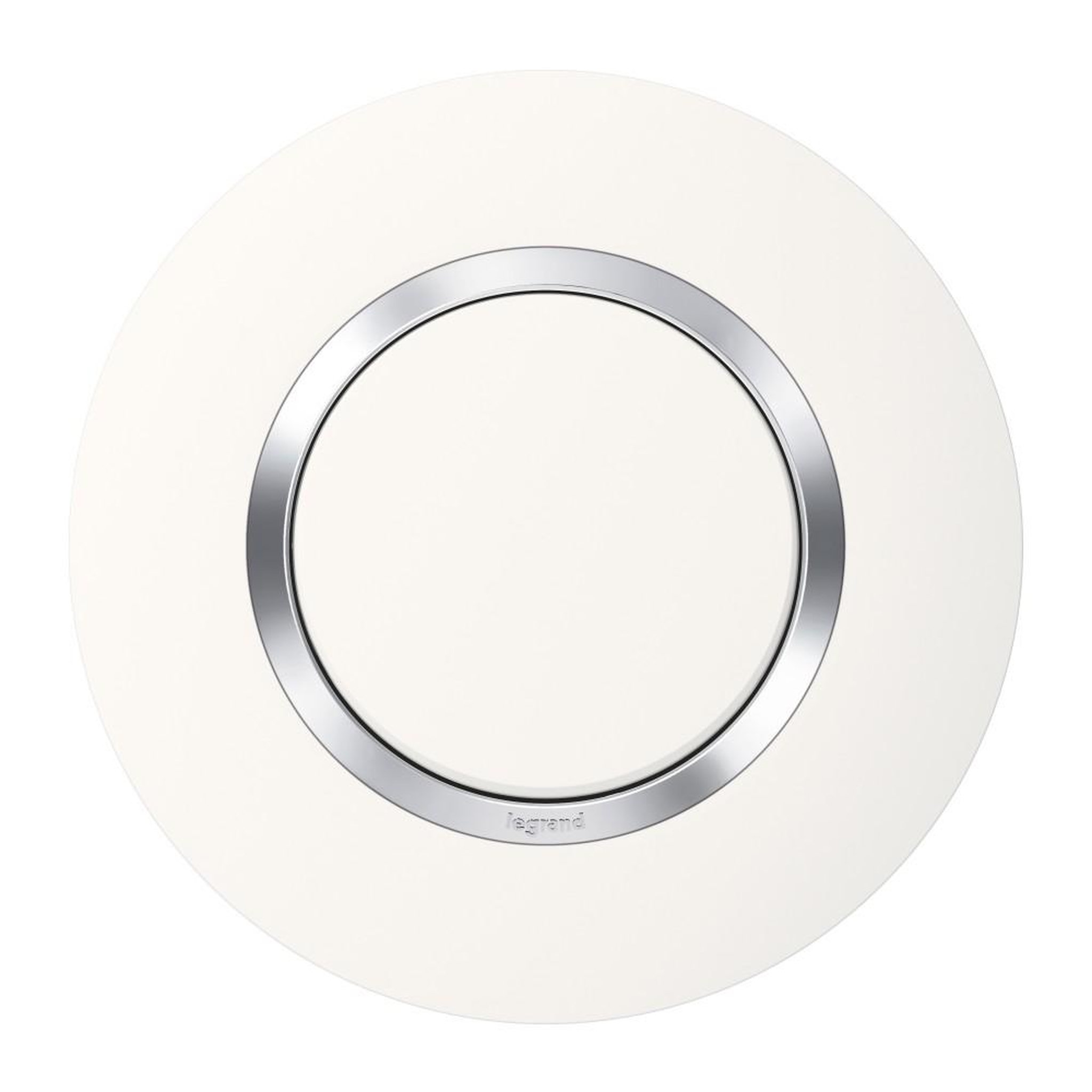 Legrand Plaque simple déco Dooxie, LEGRAND, blanc chromé