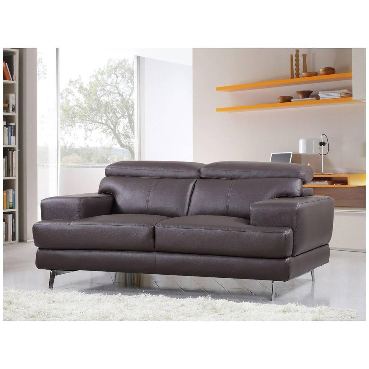 Habitat et Jardin Canapé cuir reconstitué/PVC  Venise  - 2 places - Marron