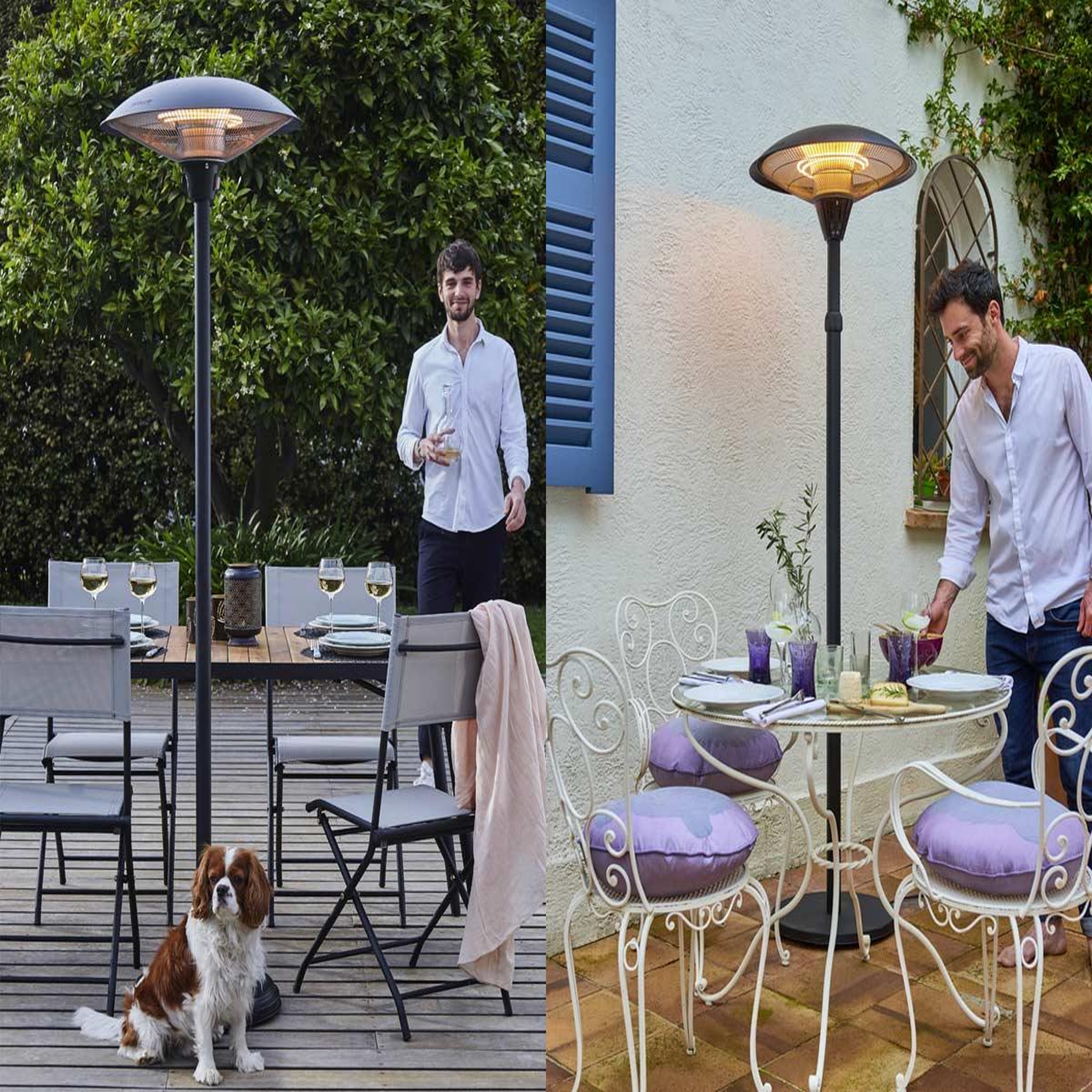 Voir la diapositive 4 : FAVEX Parasol chauffant électrique Milan noir - Favex