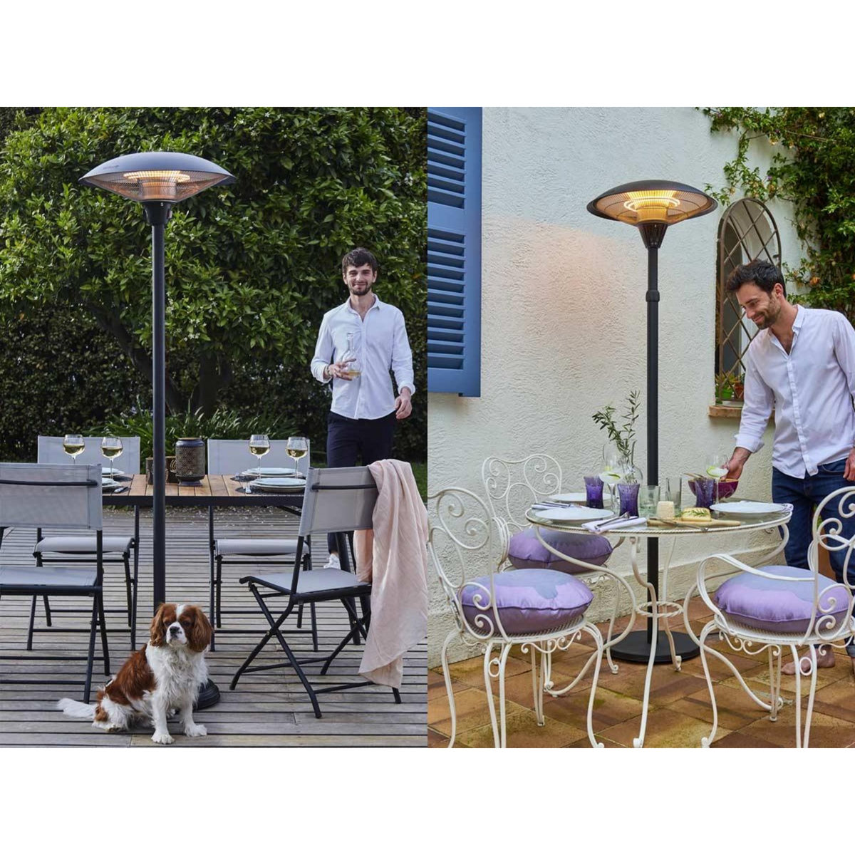 FAVEX Parasol chauffant électrique Milan noir - Favex