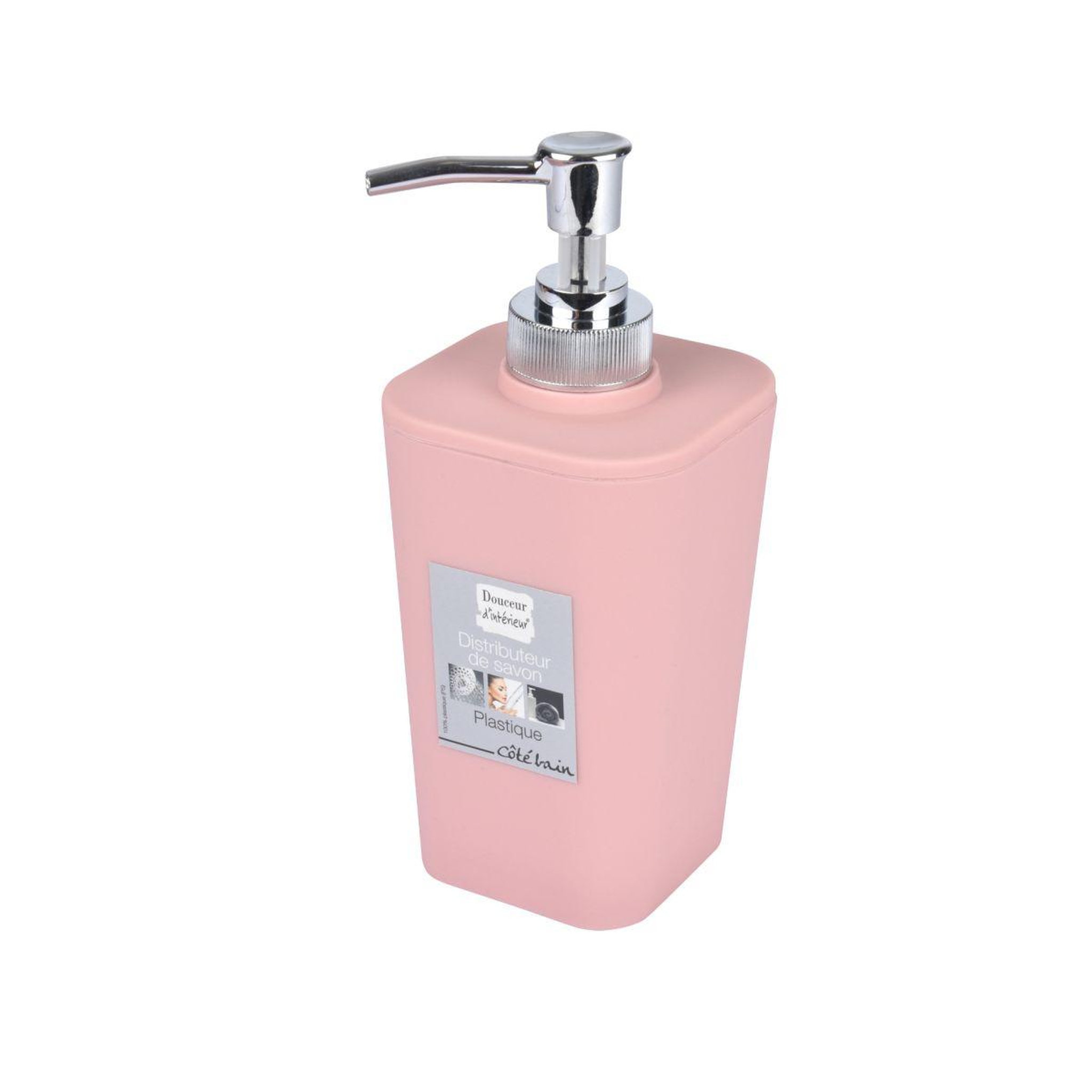 Voir la diapositive 2 : Douceur d'Intérieur Distributeur de savon soft touch  vitamine ii  17cm rose