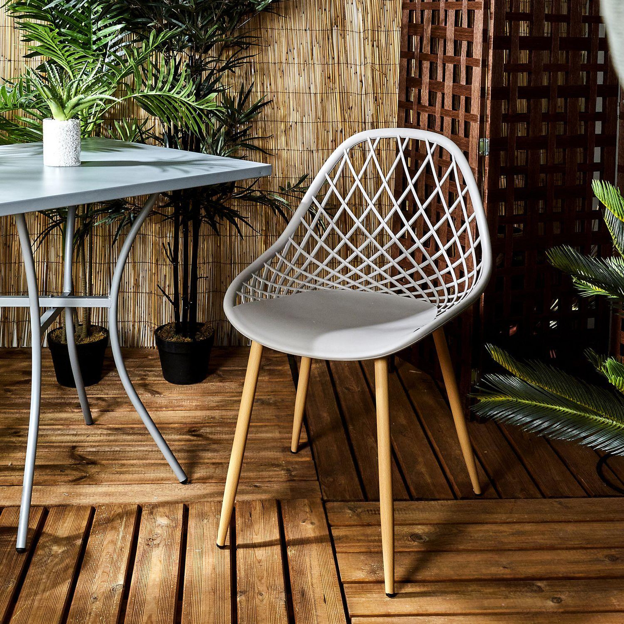 Voir la diapositive 4 : TOILINUX Lot de 4 chaises d'extérieur Malaga en polypropylène