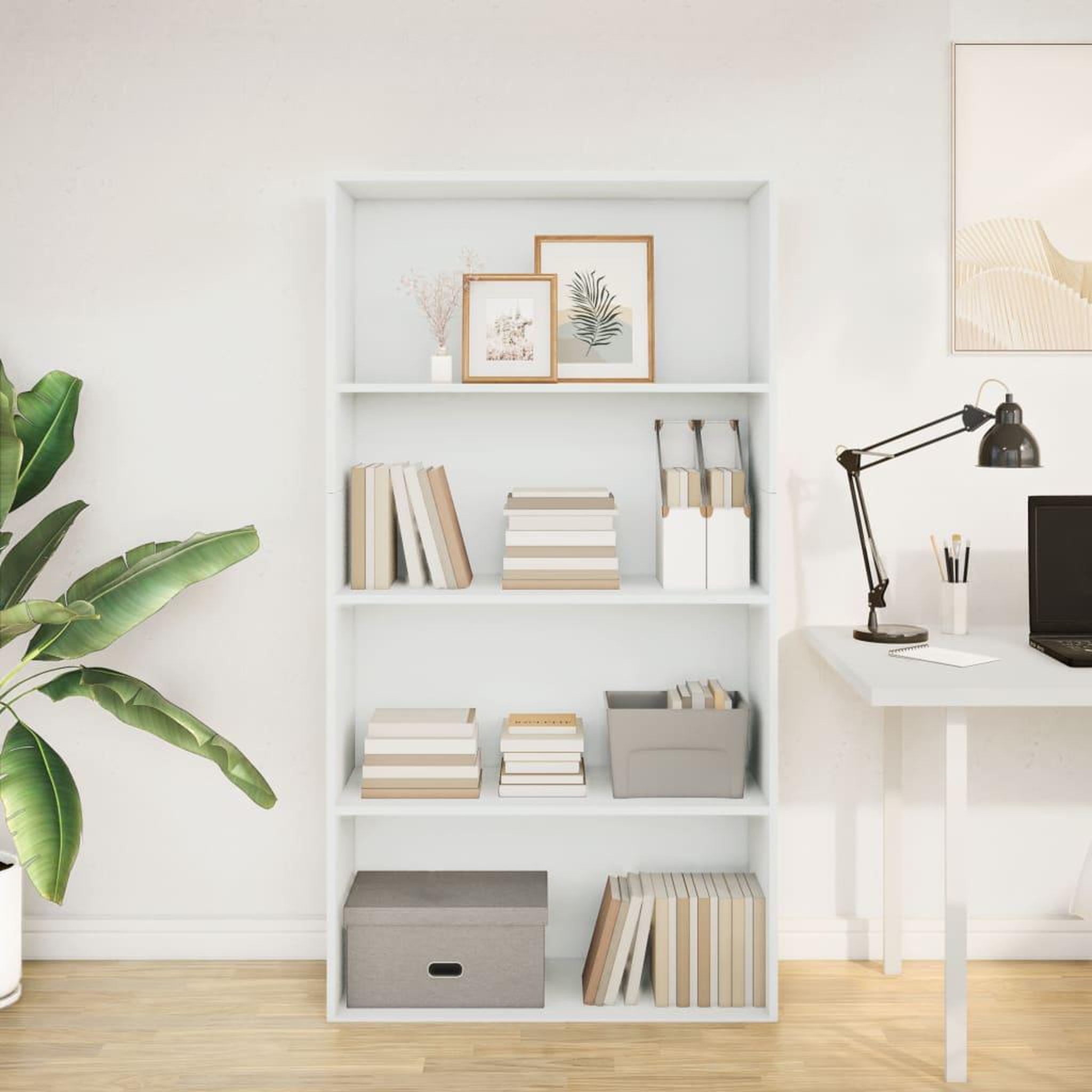 Voir la diapositive 3 : VIDAXL Bibliotheque blanc 80x30x152 cm bois d'ingenierie