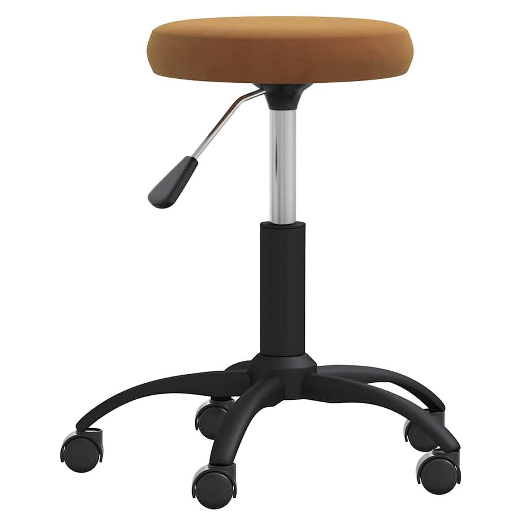 Voir la diapositive 3 : VIDAXL Chaise de bureau pivotante marron velours