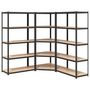 Voir la diapositive 2 : VIDAXL Etagere a 5 niveaux 3 pcs Gris Acier et bois ingenierie