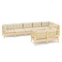 Voir la diapositive 2 : VIDAXL Salon de jardin 8 pcs avec coussins creme Bois de pin massif