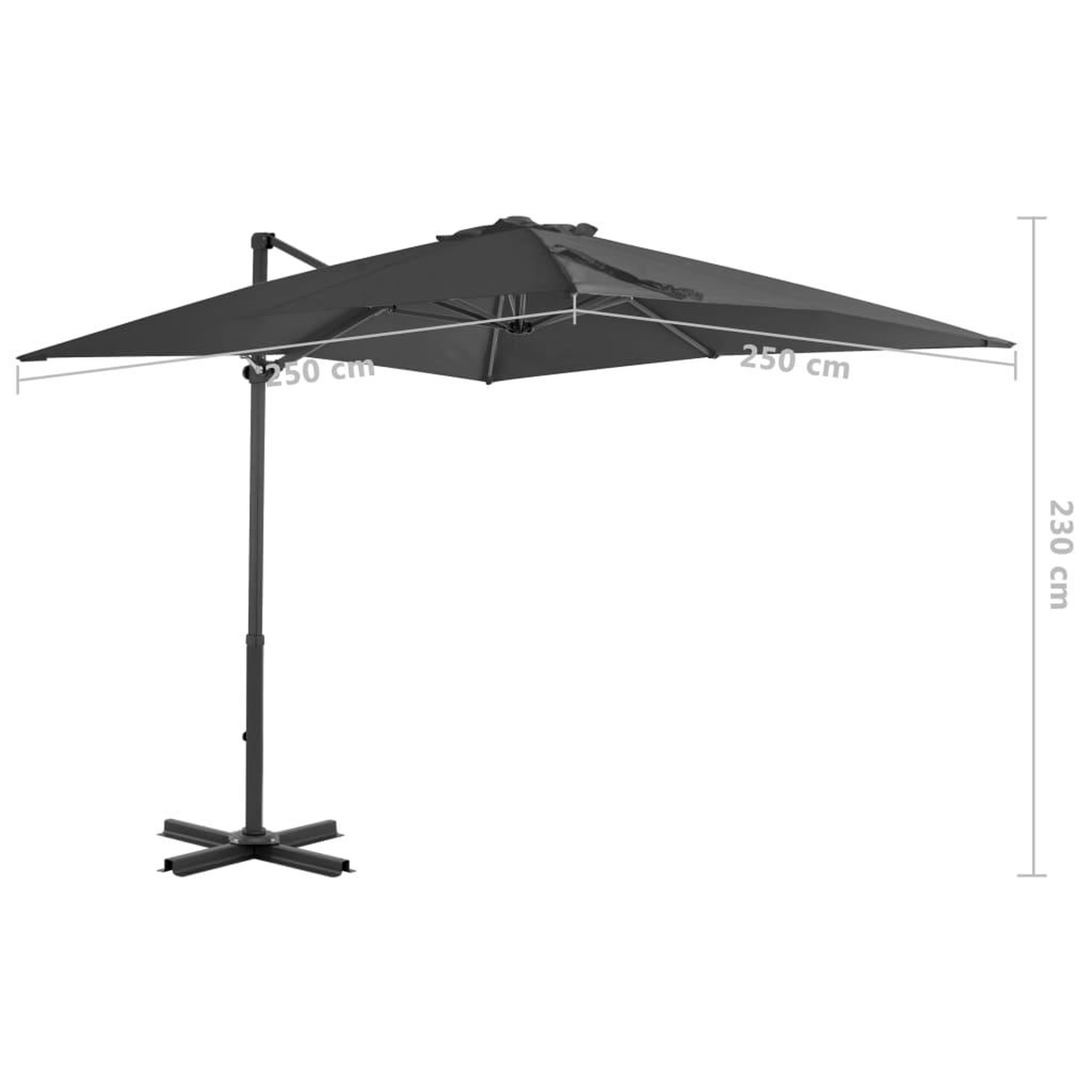 Voir la diapositive 6 : VIDAXL Parasol de jardin en porte-a-faux et poteau en aluminium