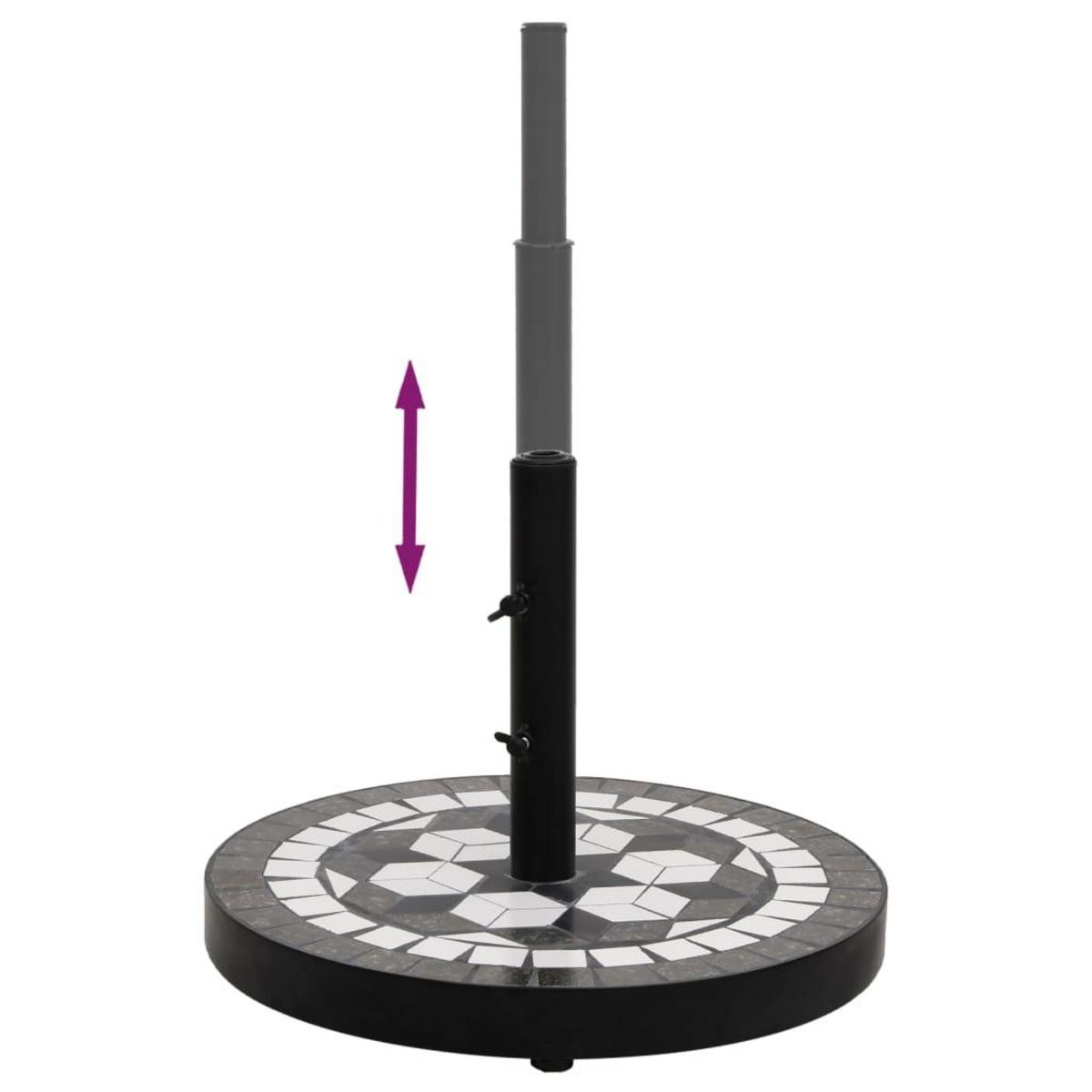 VIDAXL Base de parasol noir et blanc rond 12 kg