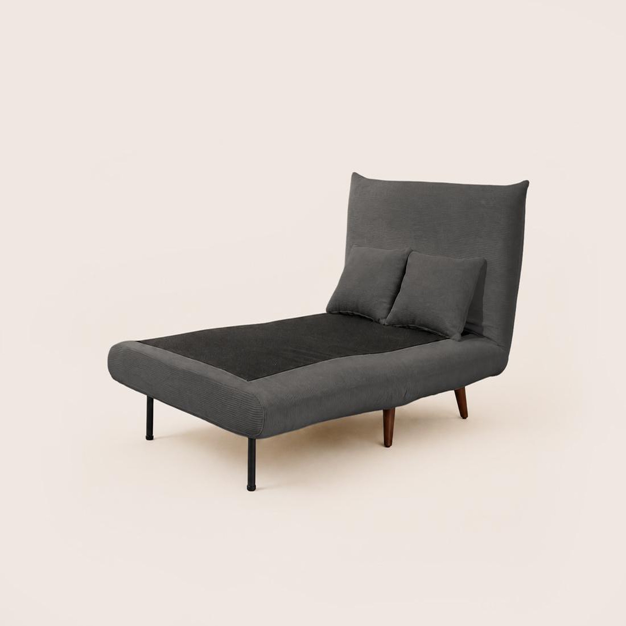 Voir la diapositive 4 : BEST MOBILIER Lumi - banquette convertible clic-clac 1 place en velours côtelé