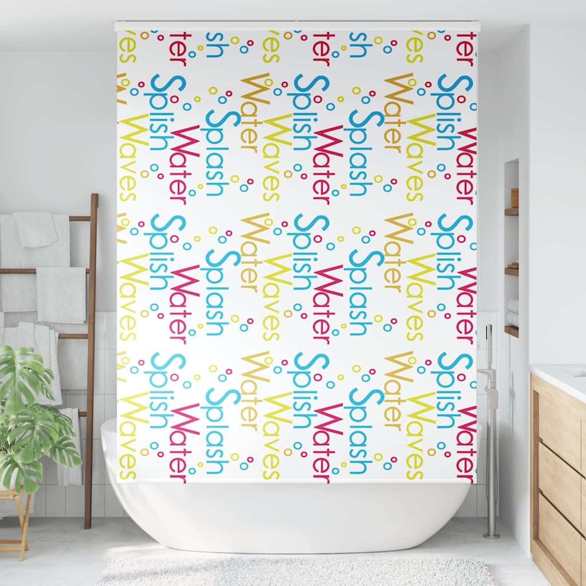 Voir la diapositive 2 : VIDAXL Store enrouleur de douche avec cassette largeur du tissu 156 cm