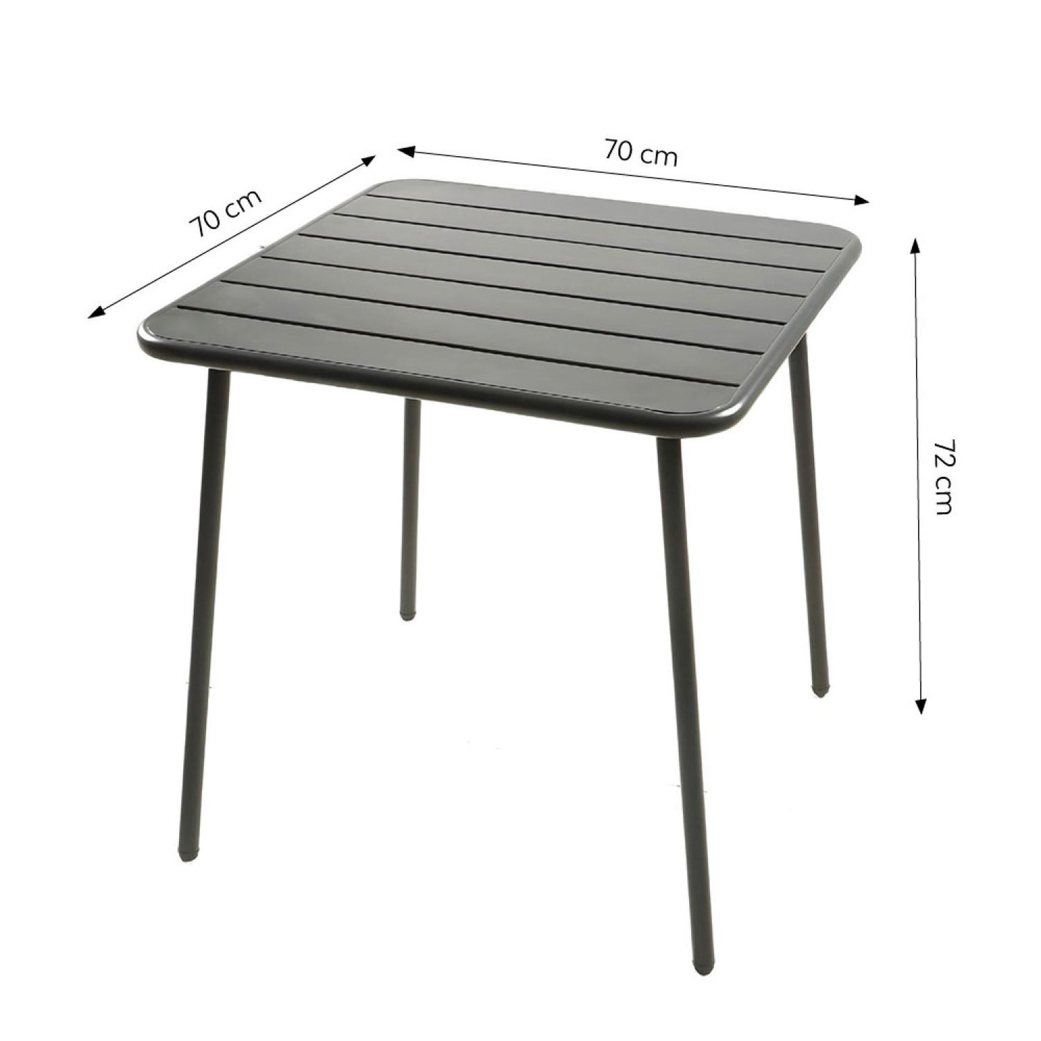 Voir la diapositive 4 : CONCEPT USINE Ensemble table de jardin carrée 70cm et 4 chaises bergame
