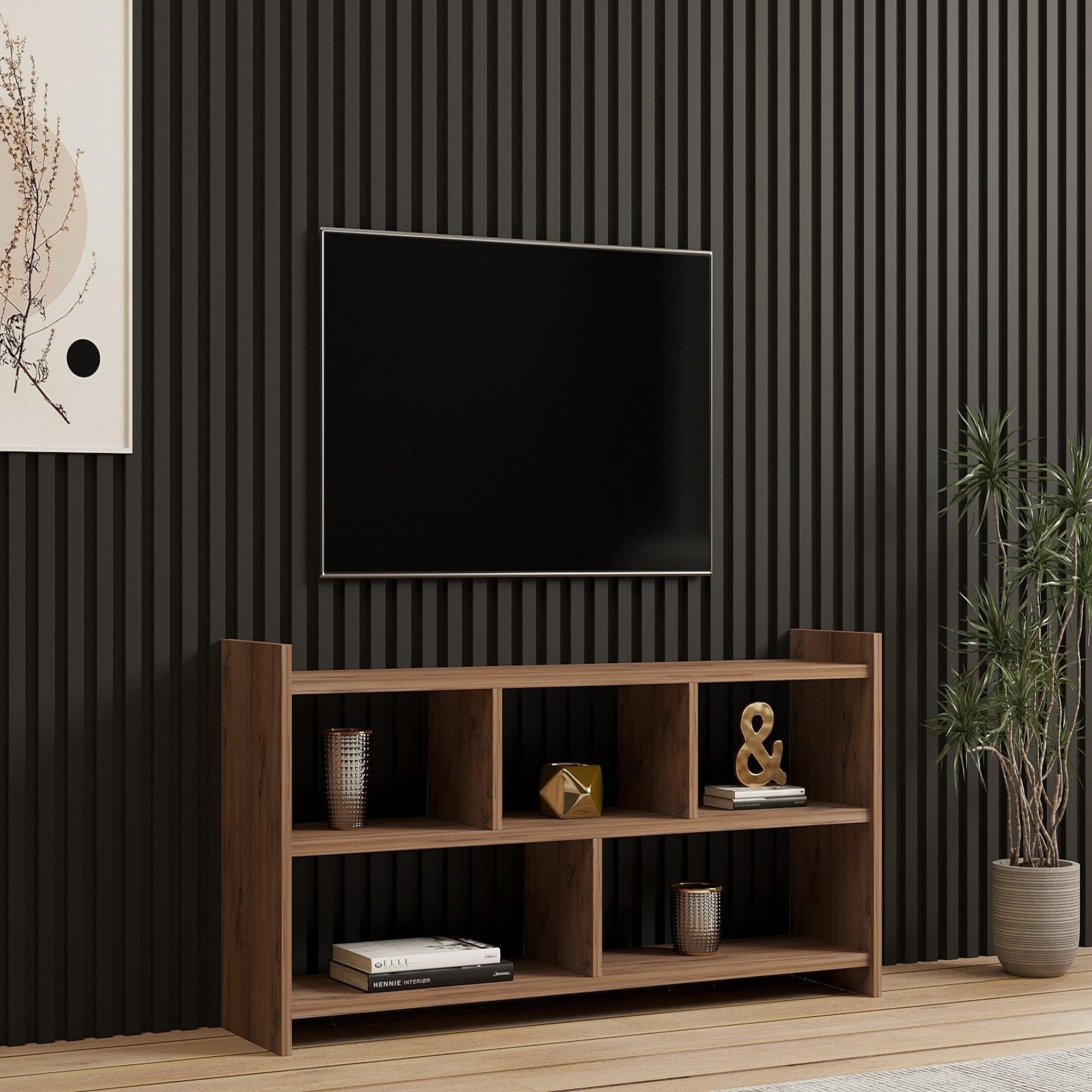Voir la diapositive 2 : Habitat et Jardin Meuble tv en bois  pera  - 117 x 28 x 55 cm - pin atlantique