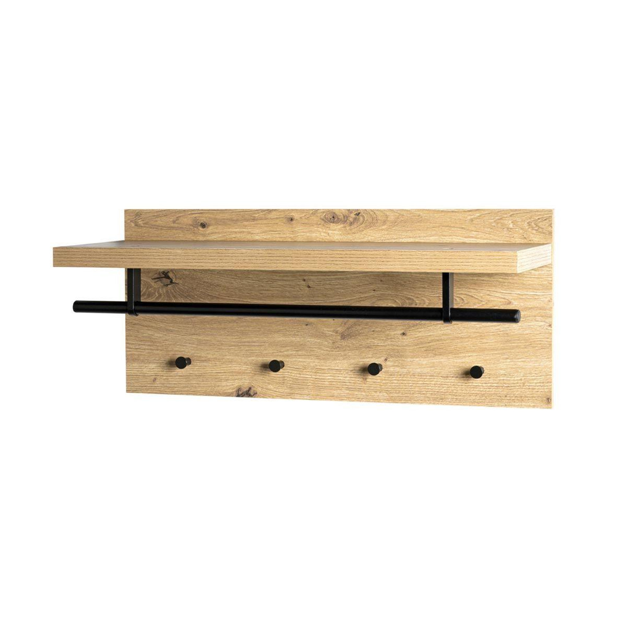 Voir la diapositive 1 : Paris Prix Patère murale design  lemina  70cm chêne & noir