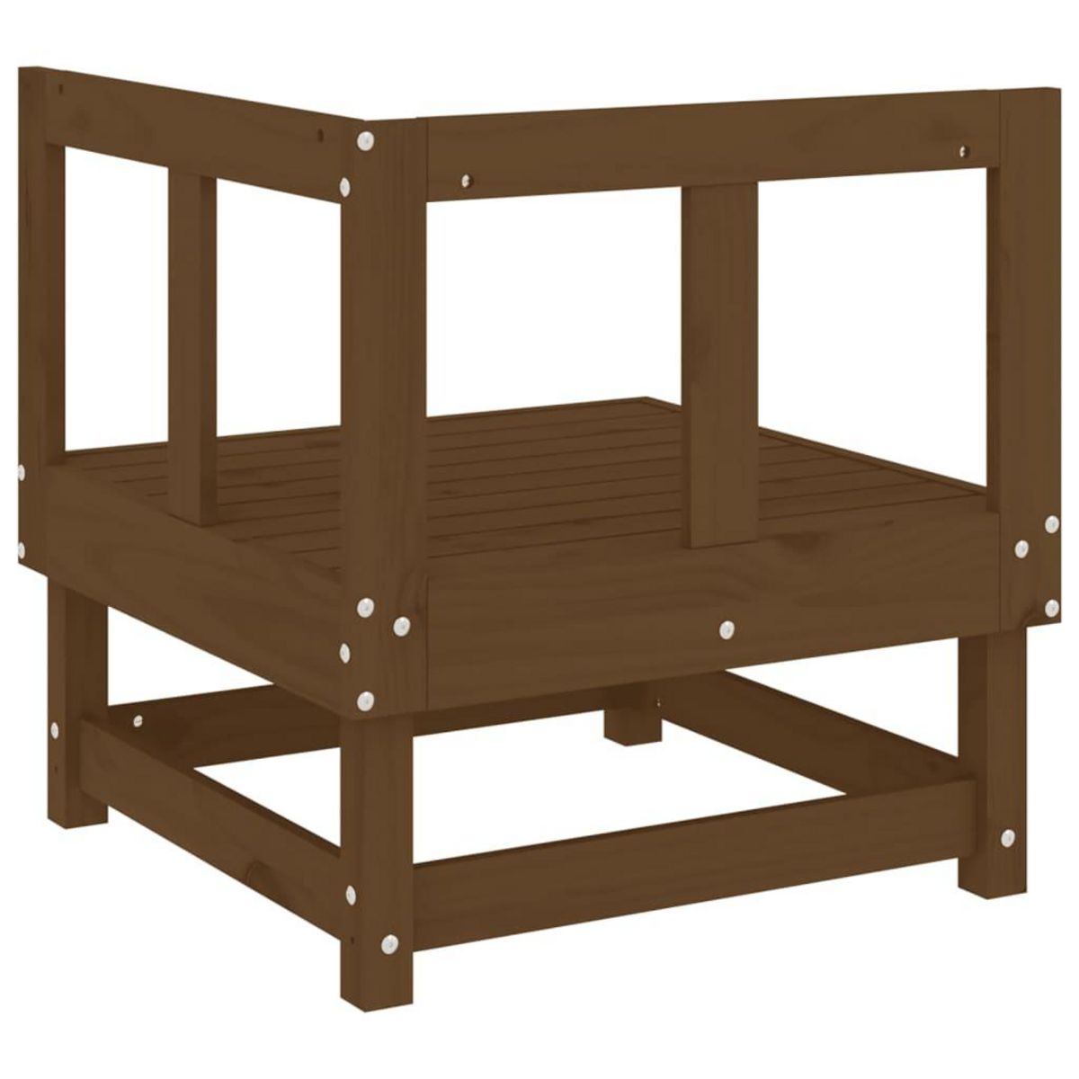 VIDAXL Canape d'angle de jardin marron miel bois de pin solide