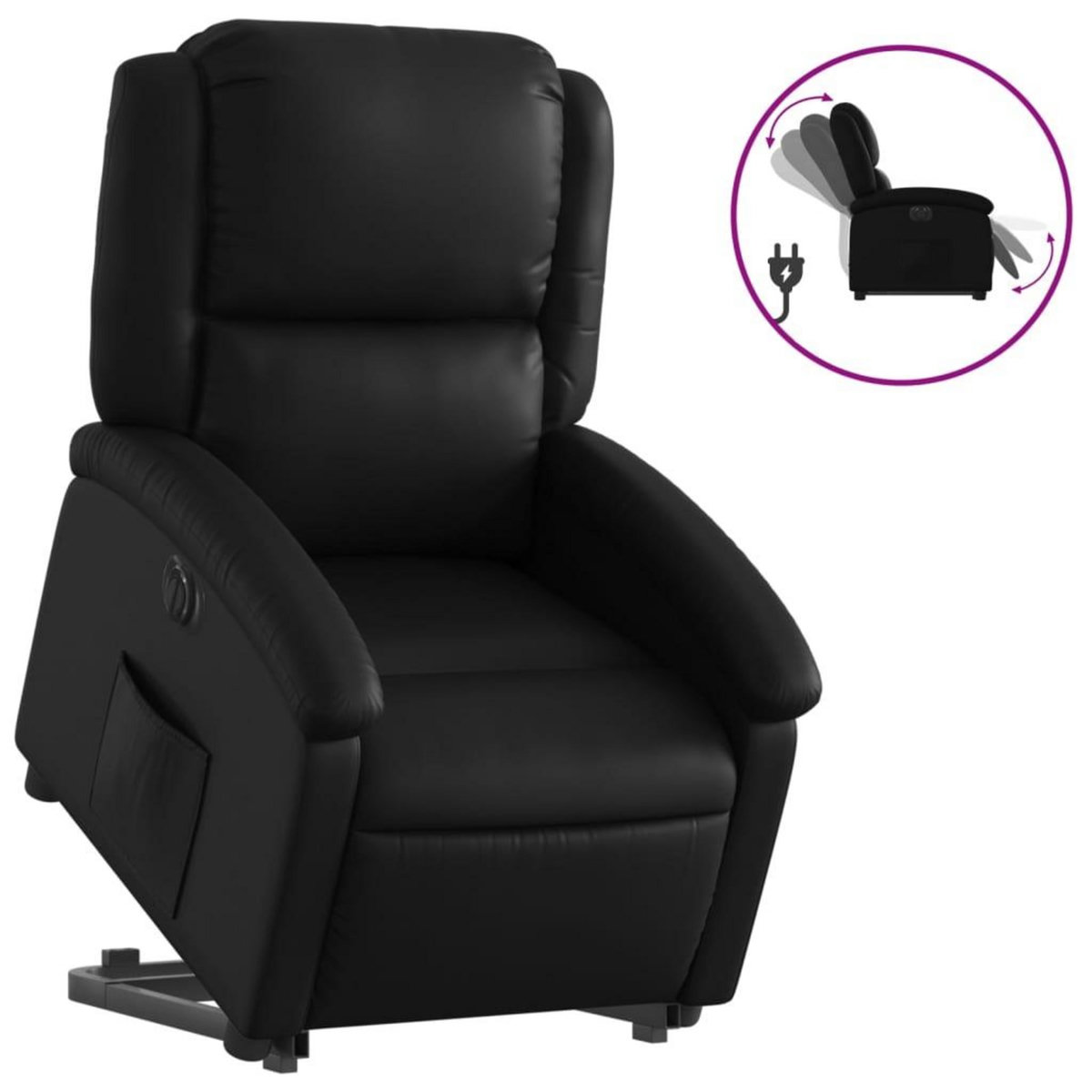 VIDAXL Fauteuil inclinable electrique noir similicuir