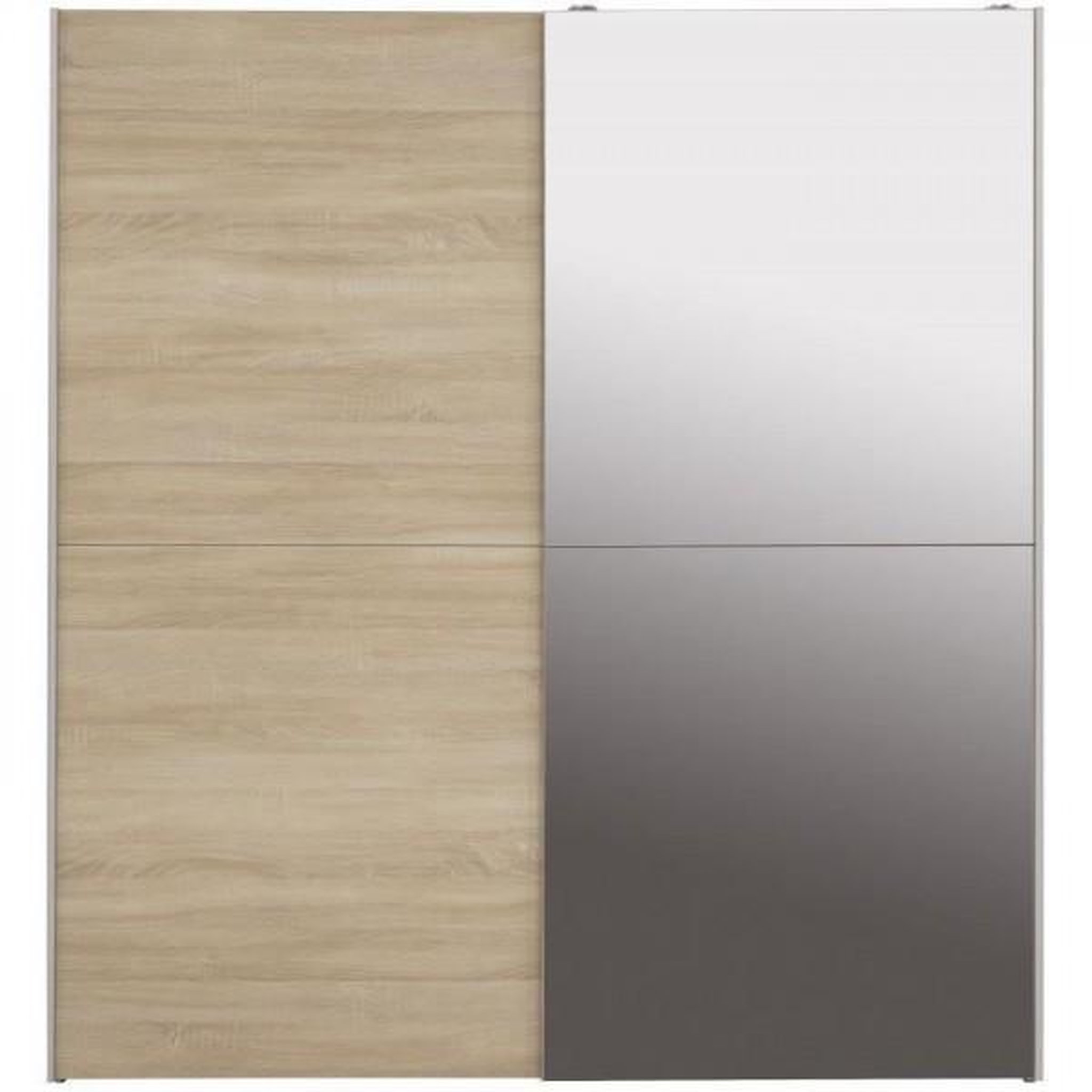 Voir la diapositive 2 : MARKET24 Armoire 2 portes coulissantes avec miroir - Chene sonoma - L 170,3 x P 61,2 x H 190,5 cm - ULOS