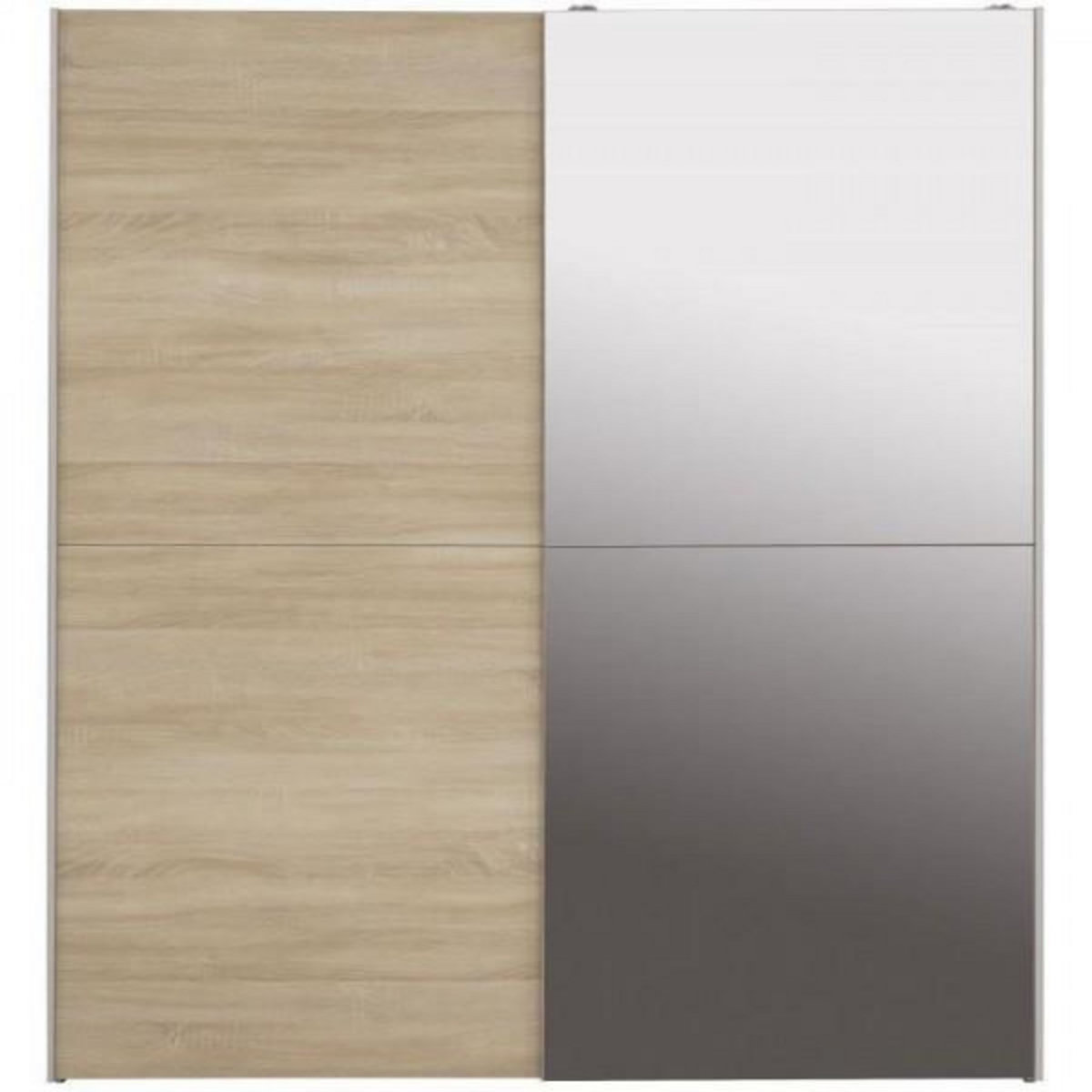 MARKET24 Armoire 2 portes coulissantes avec miroir - Chene sonoma - L 170,3 x P 61,2 x H 190,5 cm - ULOS