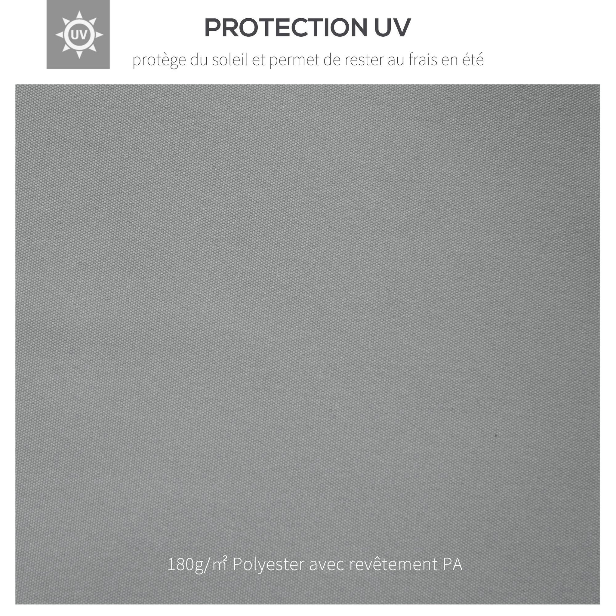 Voir la diapositive 5 : OUTSUNNY Toile de rechange pour pavillon tonnelle tente 3 x 4 m polyester haute densité 180 g/m² gris clair