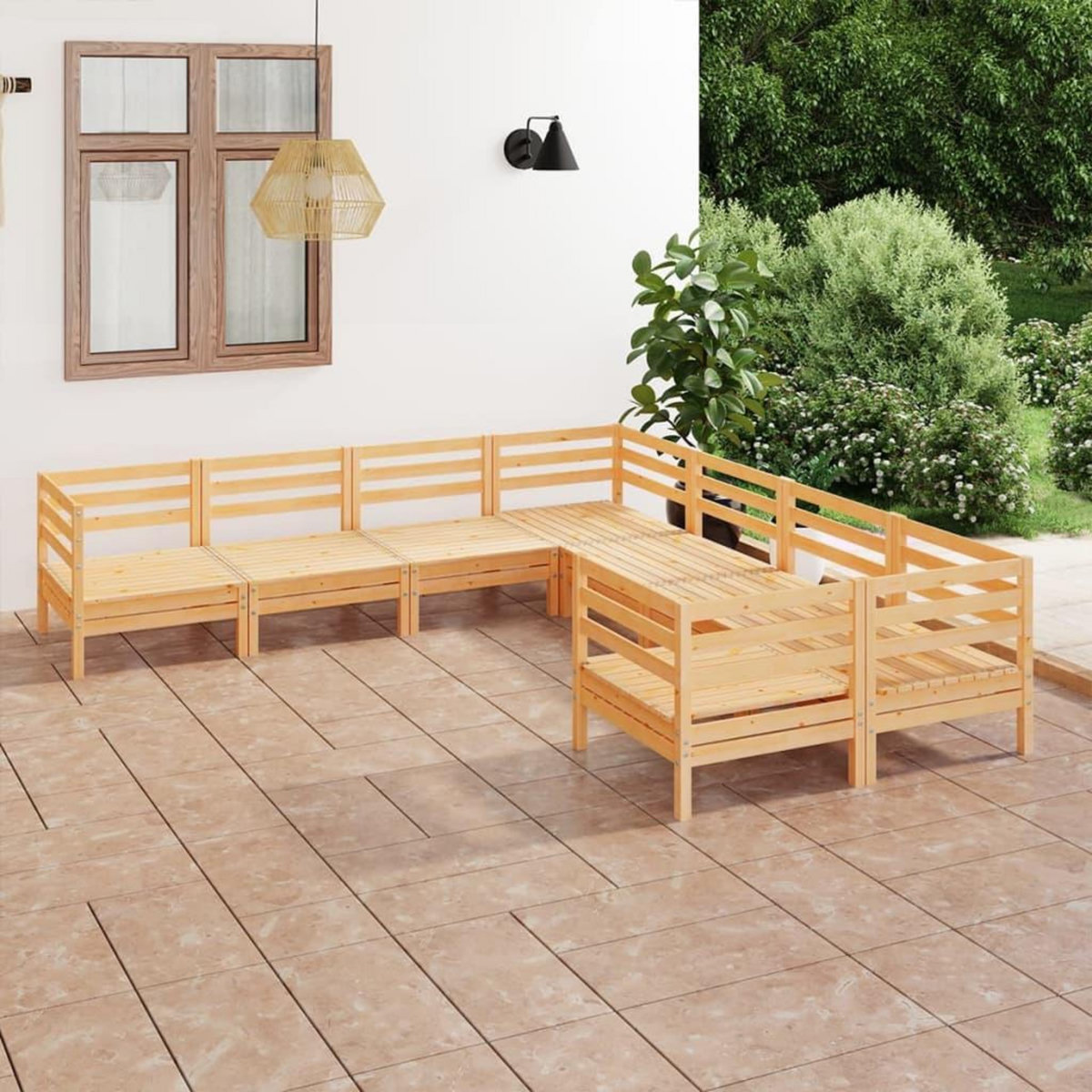 VIDAXL Salon de jardin 8 pcs Bois de pin massif
