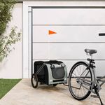 VIDAXL Remorque de velo pour animaux de compagnie noir et gris