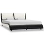 VIDAXL Cadre de lit avec LED Noir et blanc Similicuir 120 x 200 cm