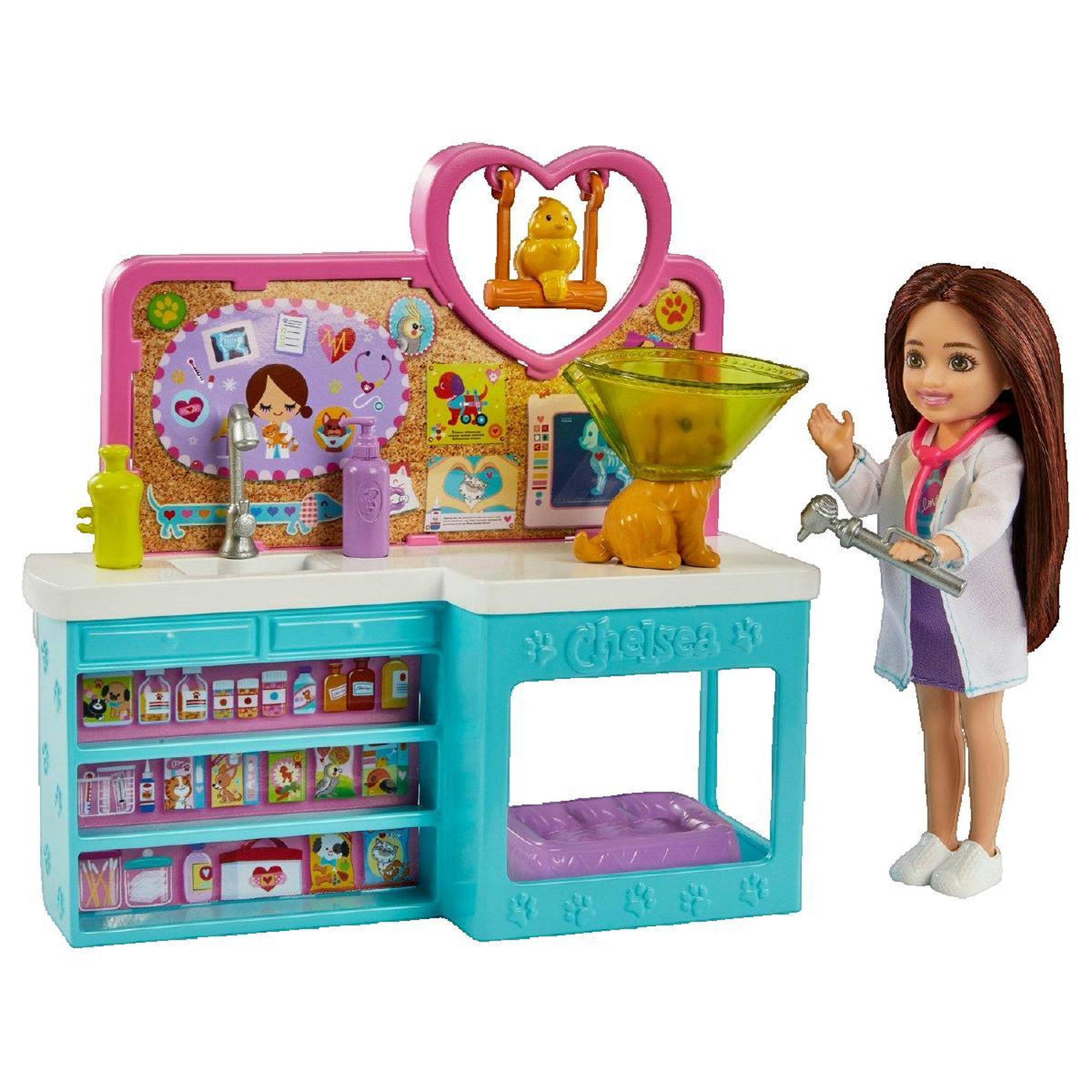 Voir la diapositive 2 : BARBIE Coffret vétérinaire Barbie Chelsea blanc