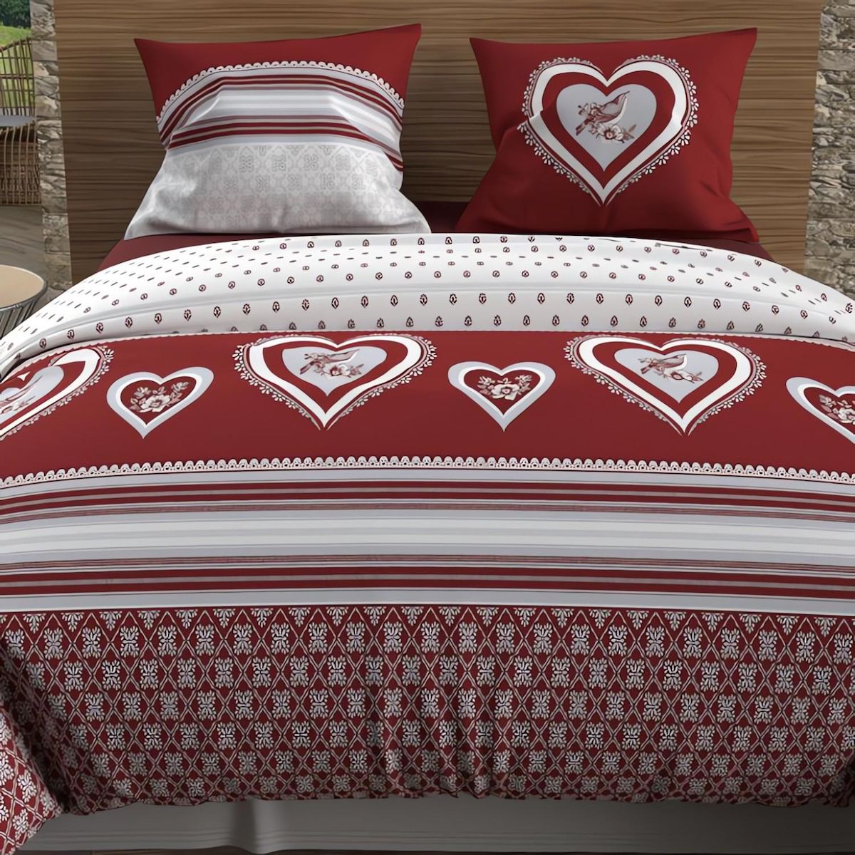 SOLEIL D'OCRE Parure housse de couette en coton 57 fils PASSION, par Soleil d'ocre